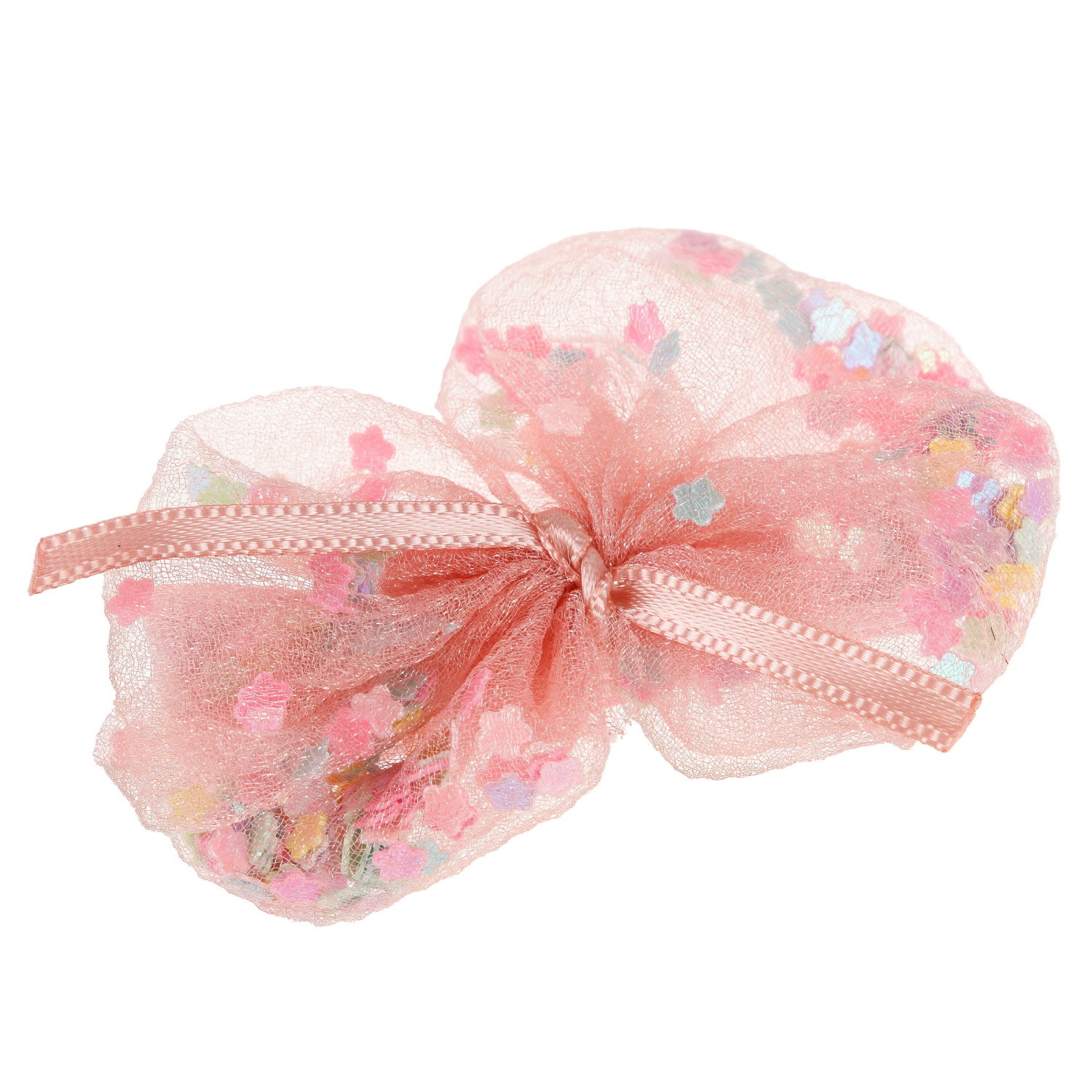 Заколки для волос Lukky Fashion Бантики с блестящей насыпкой, детские, для девочки, зажимы, 4 цвета в ассортименте, набор 2 шт.