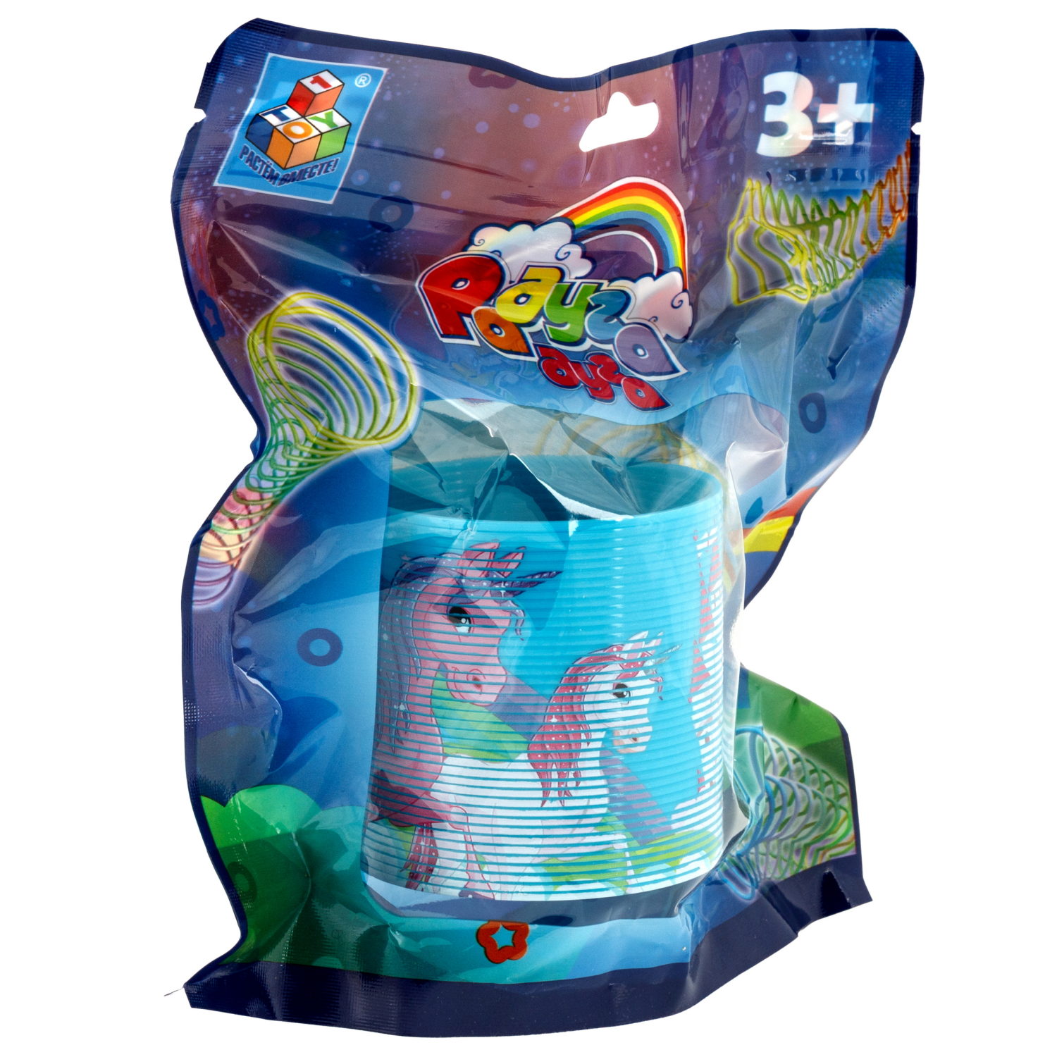 Пружинка радуга 1TOY «Радуга-дуга» Единороги, 6,3*6,5 см