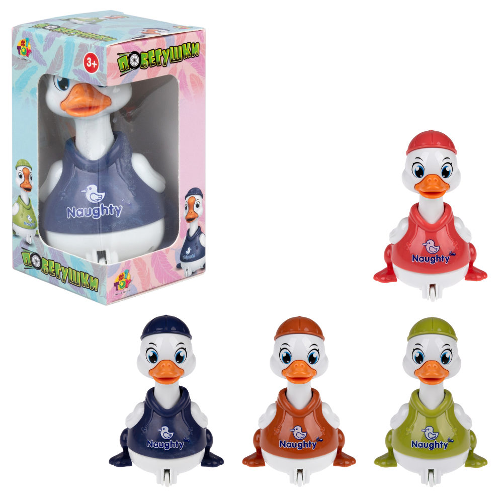 Инерционная игрушка 1TOY Побегушки Гусь, цвет в ассортименте