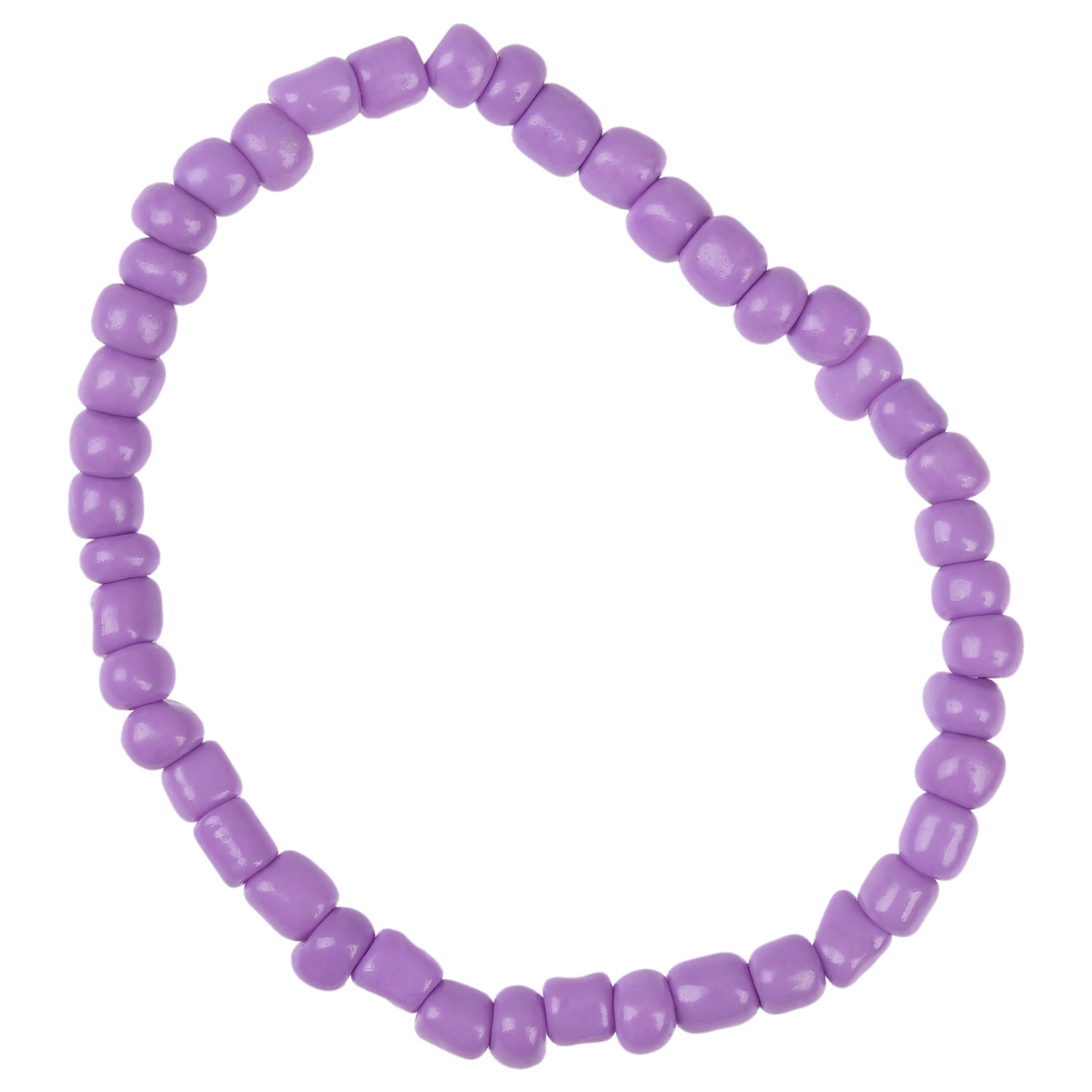 Набор украшений Lukky Fashion "Перламутровые фиолетовые мишки" из глазированных бусин: 3 браслета, клипсы для ушей, бусы с подвеской