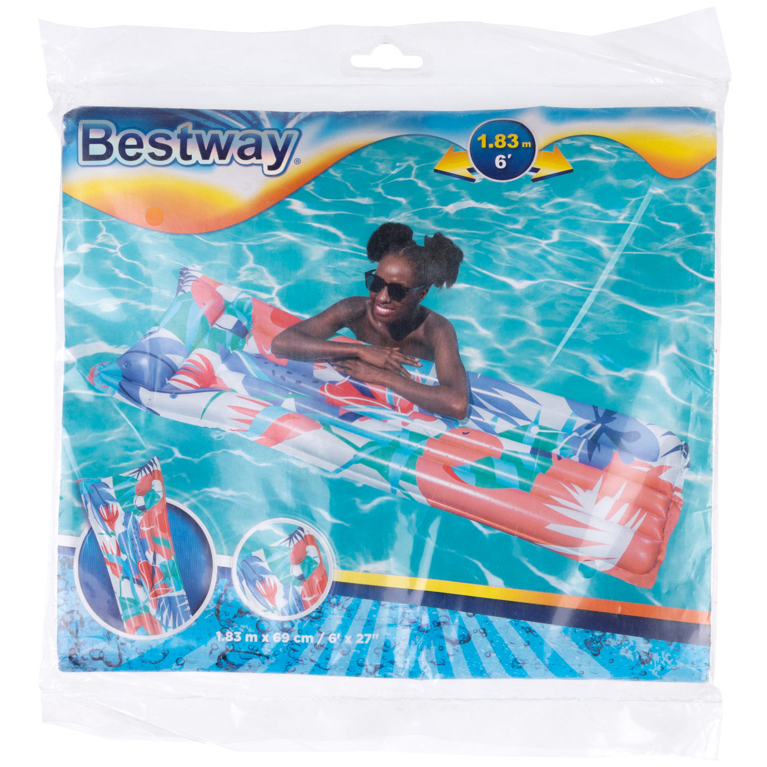 Надувной матрас для плавания Intex Интекс 183 х 69, водяной матрац, для бассейна, моря, речки, пляжа