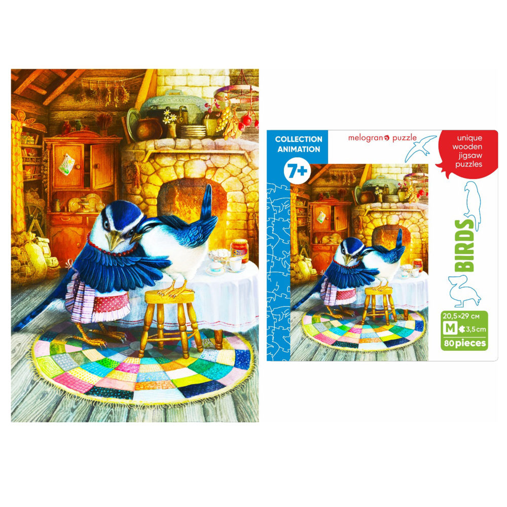 Деревянные пазлы Collection Animation Уютный птичий дом, 80 деталей, 20,5х29 см