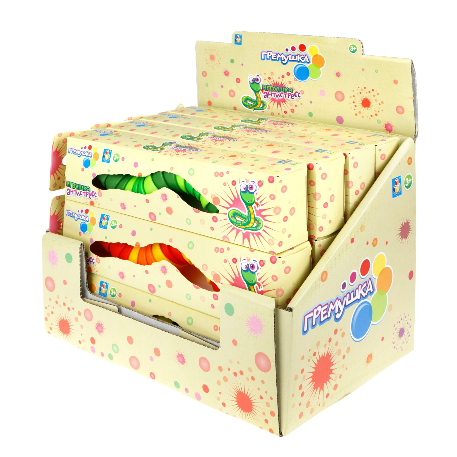 Змейка 1TOY Гремушка , 3 цвета в ассортименте