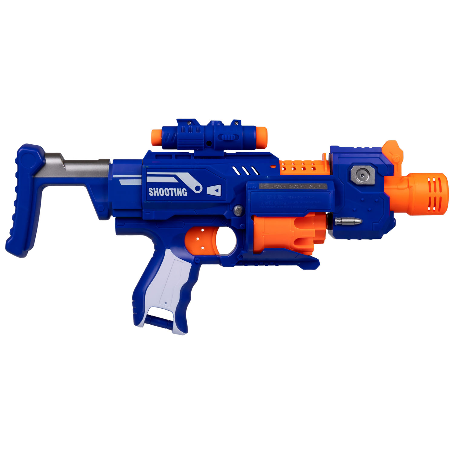 1toy Funmax "A62" бластер электрический, барабан на 10 выстрелов, в комплекте 20 снарядов с присосками