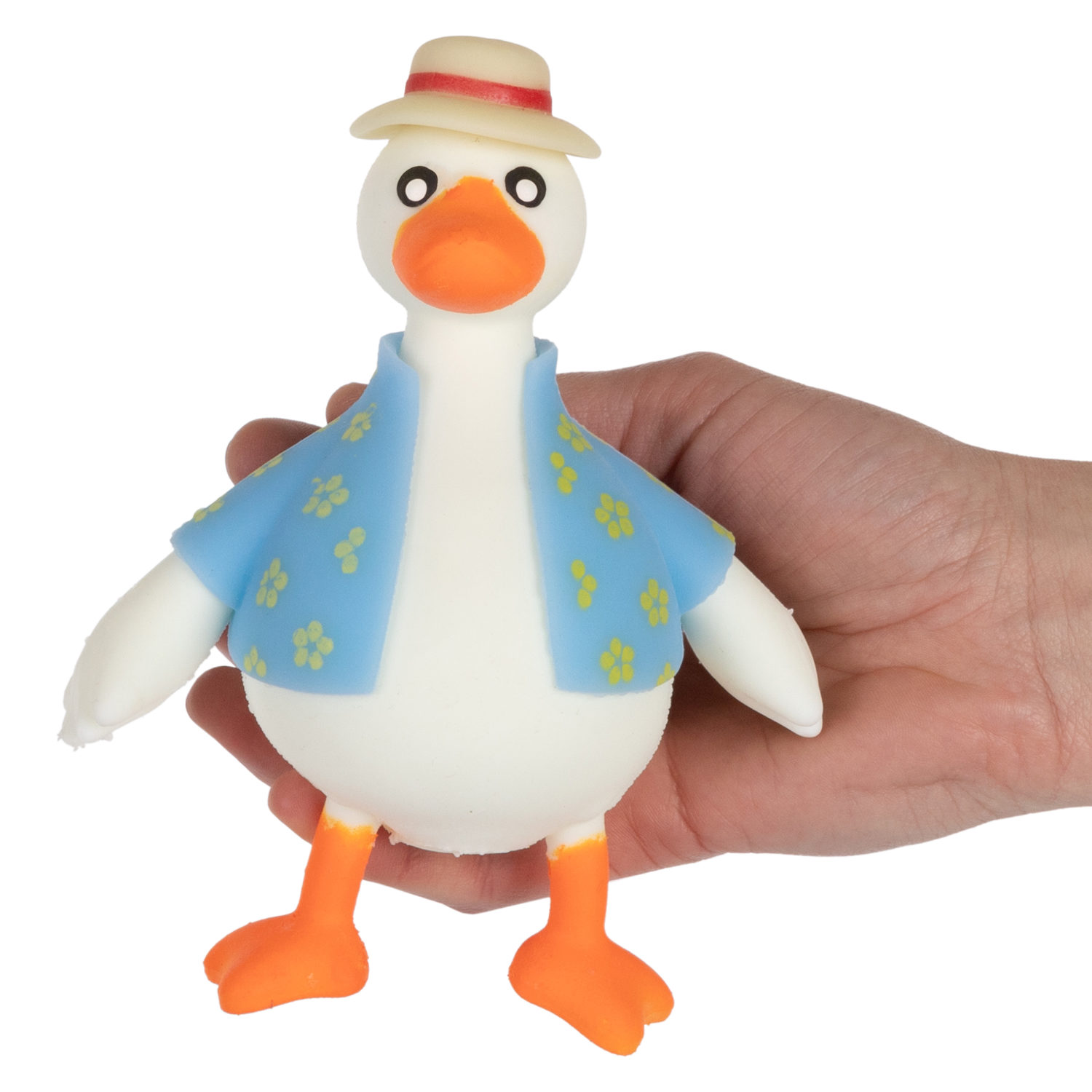 Антистресс-игрушка для рук 1TOY Крутой замес гусь в шляпе и рубашке, 14 см