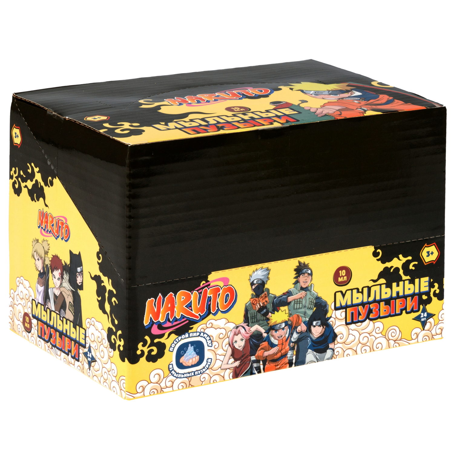 Мыльные пузыри нелопающиеся "Наруто" с кругляшом на крышке, 10 мл