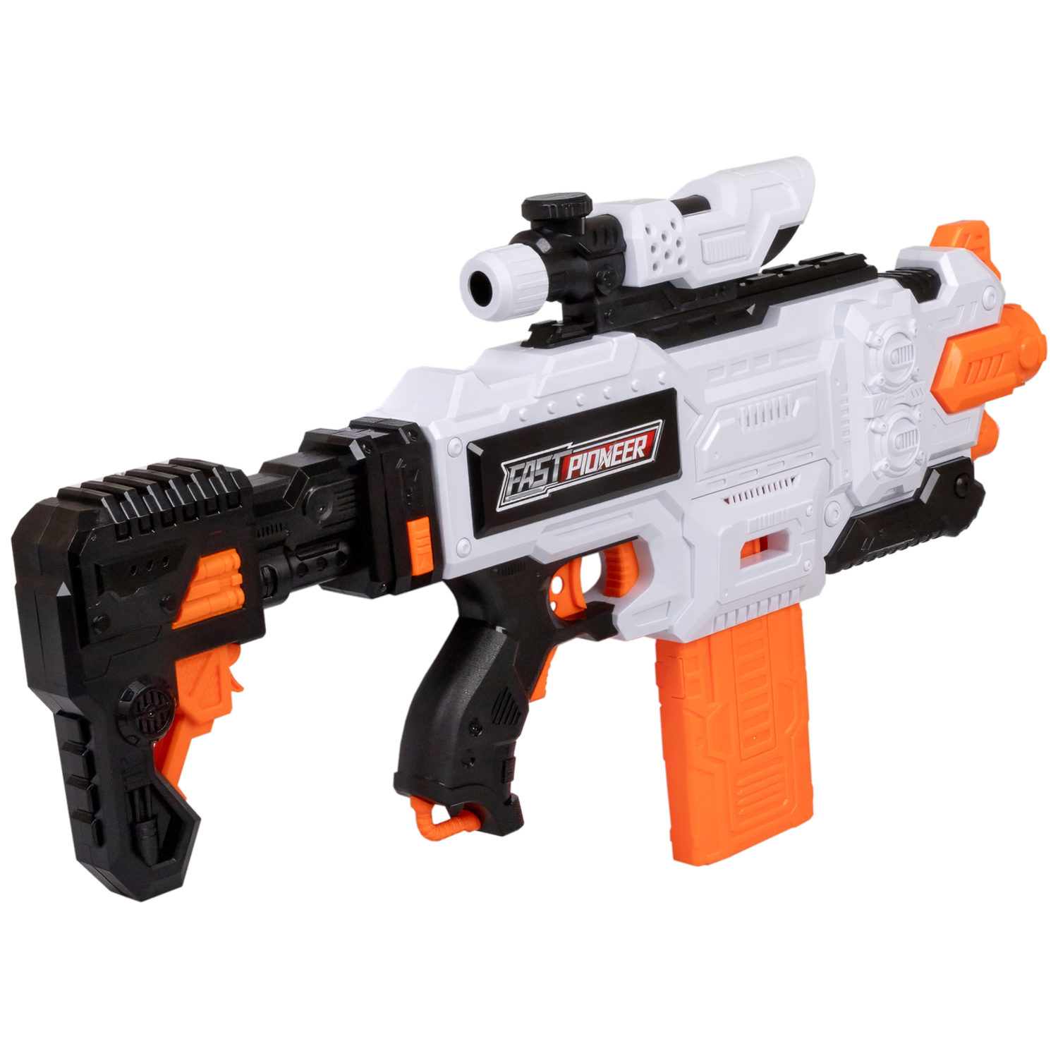 1TOY Funmax "A61" бластер электрический, обойма на 12 выстрелов, в комплекте 24 EVA снаряда