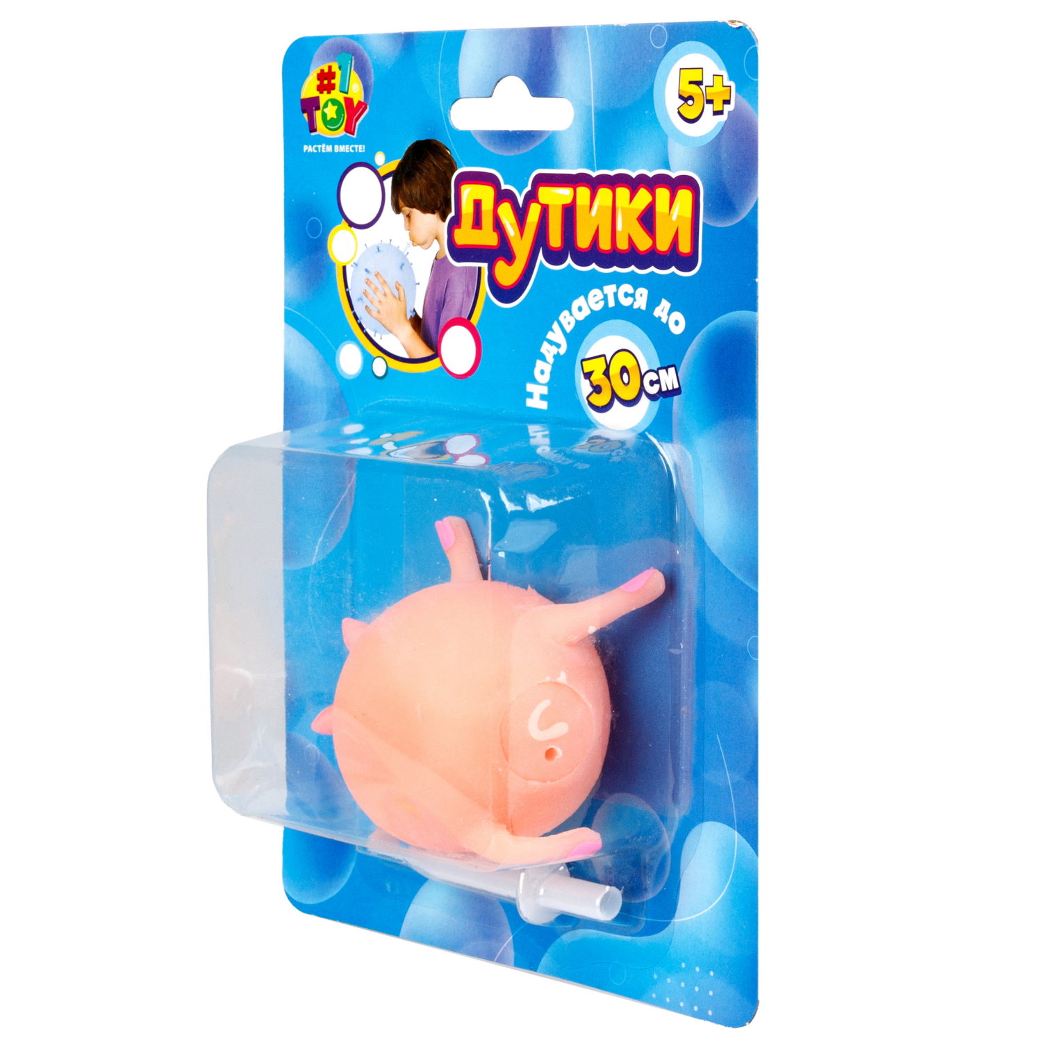 Игрушка ДУТИКИ 1TOY Животные, максимальный размер 30 см, свинья