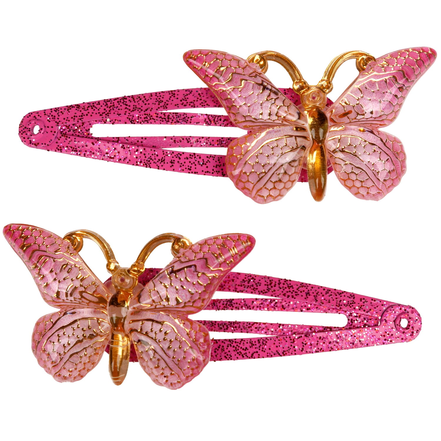 Набор заколок для волос Lukky Fashion Бабочки Crystal Хамелеон, клик-клак, 2 шт., 2 цвета в ассортименте