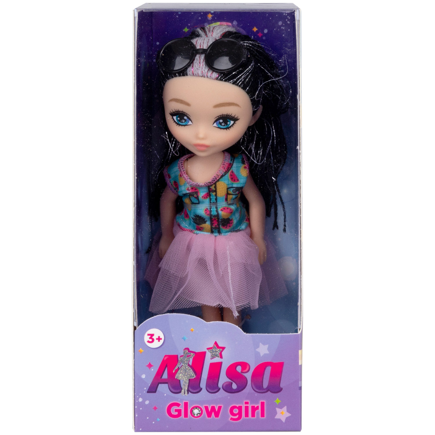 Кукла 1TOY ALISA GLOW GIRL, с яркими волосами, 15 см