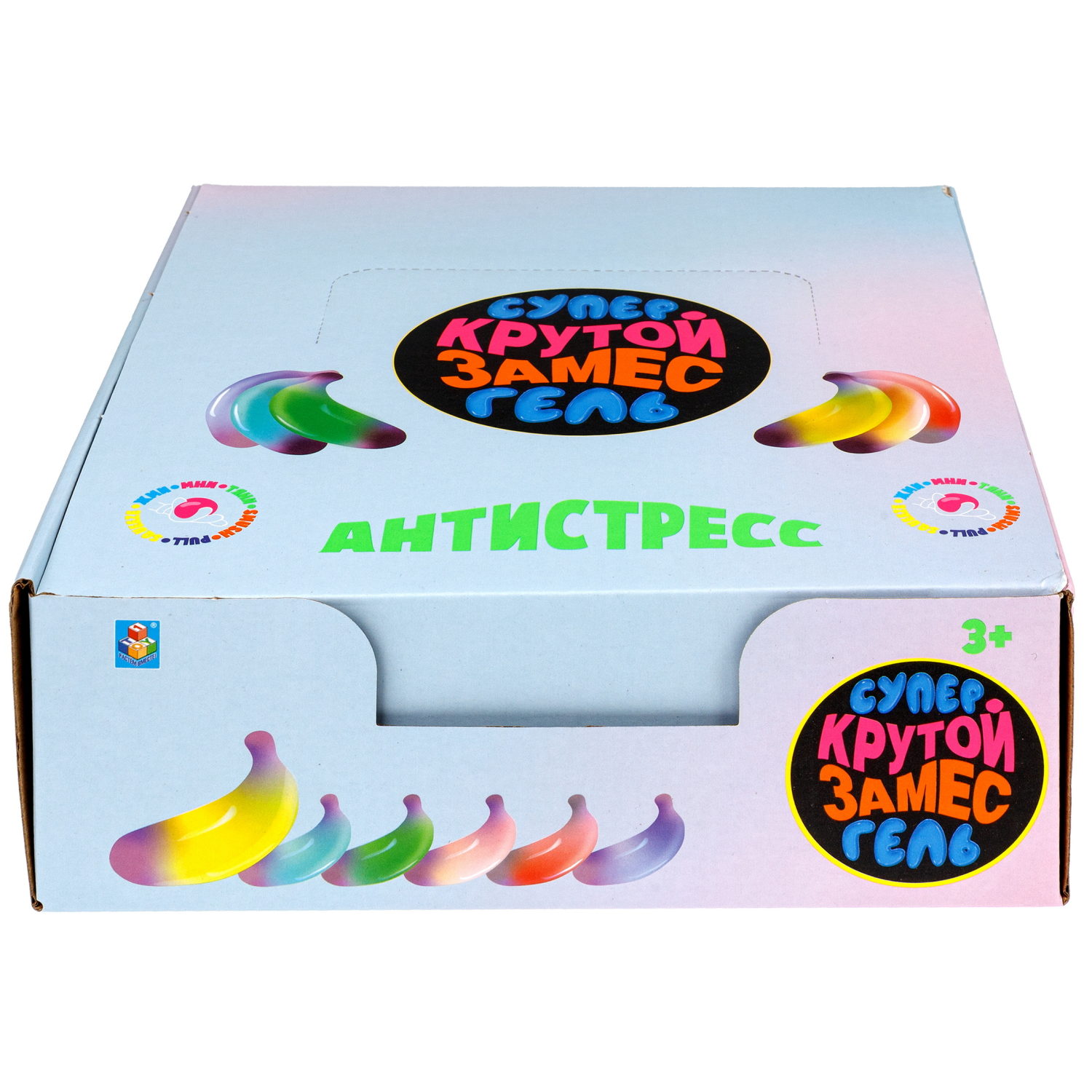 Антистресс-игрушка для рук 1TOY Крутой замес Супергель Банан с блестками, 11 см, 6 цветов в ассортименте