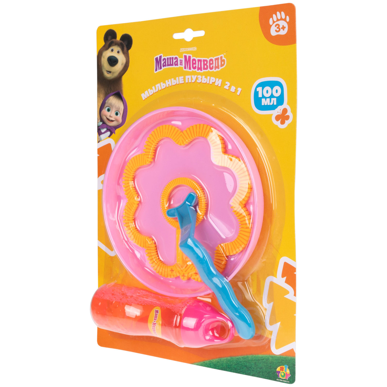 Мыльные пузыри 1TOY Маша и медведь, с лотком и венчиком, 100 мл