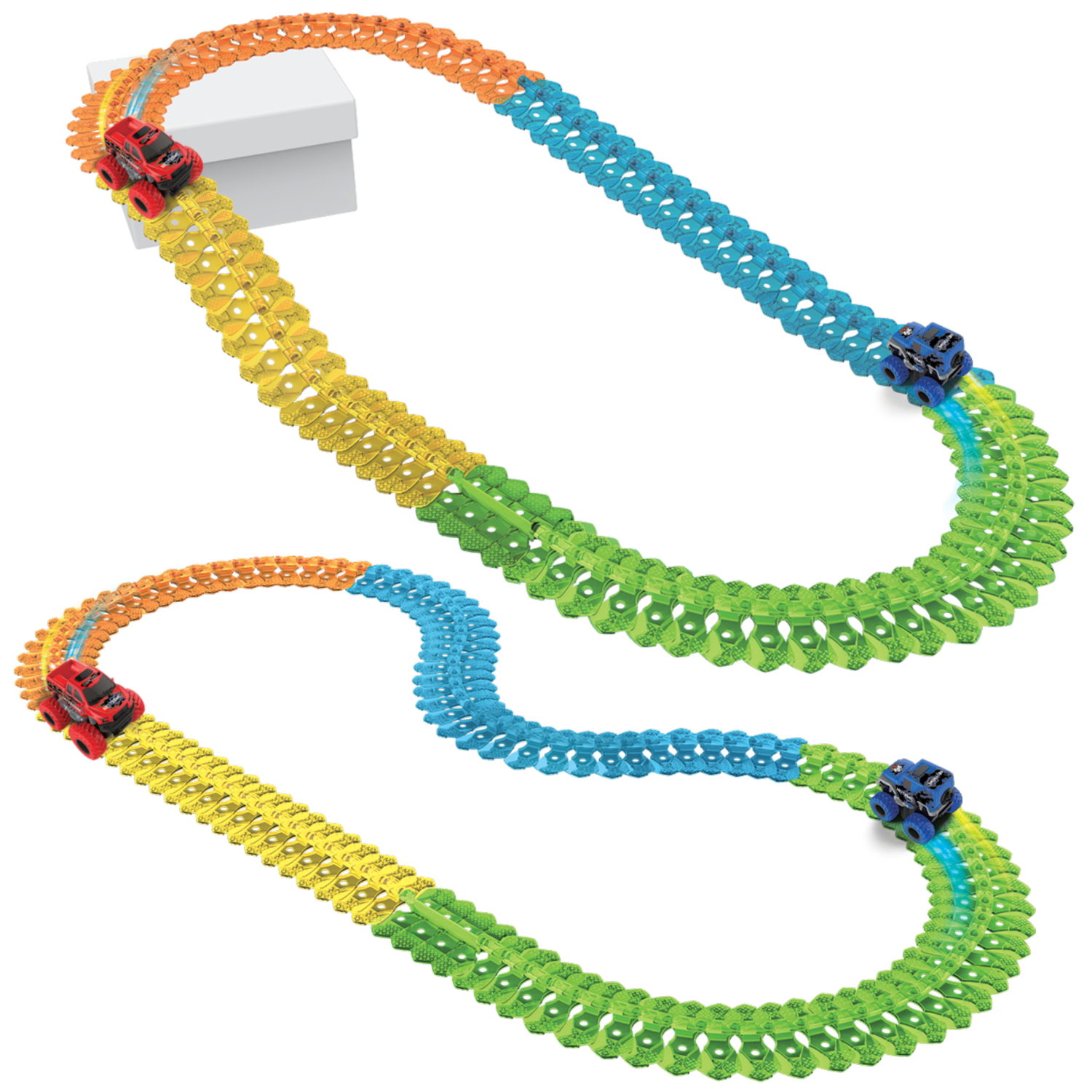 1TOY NEXTREME Гибкий трек 100 деталей, внедорожник синий с аккумуляторной батареей