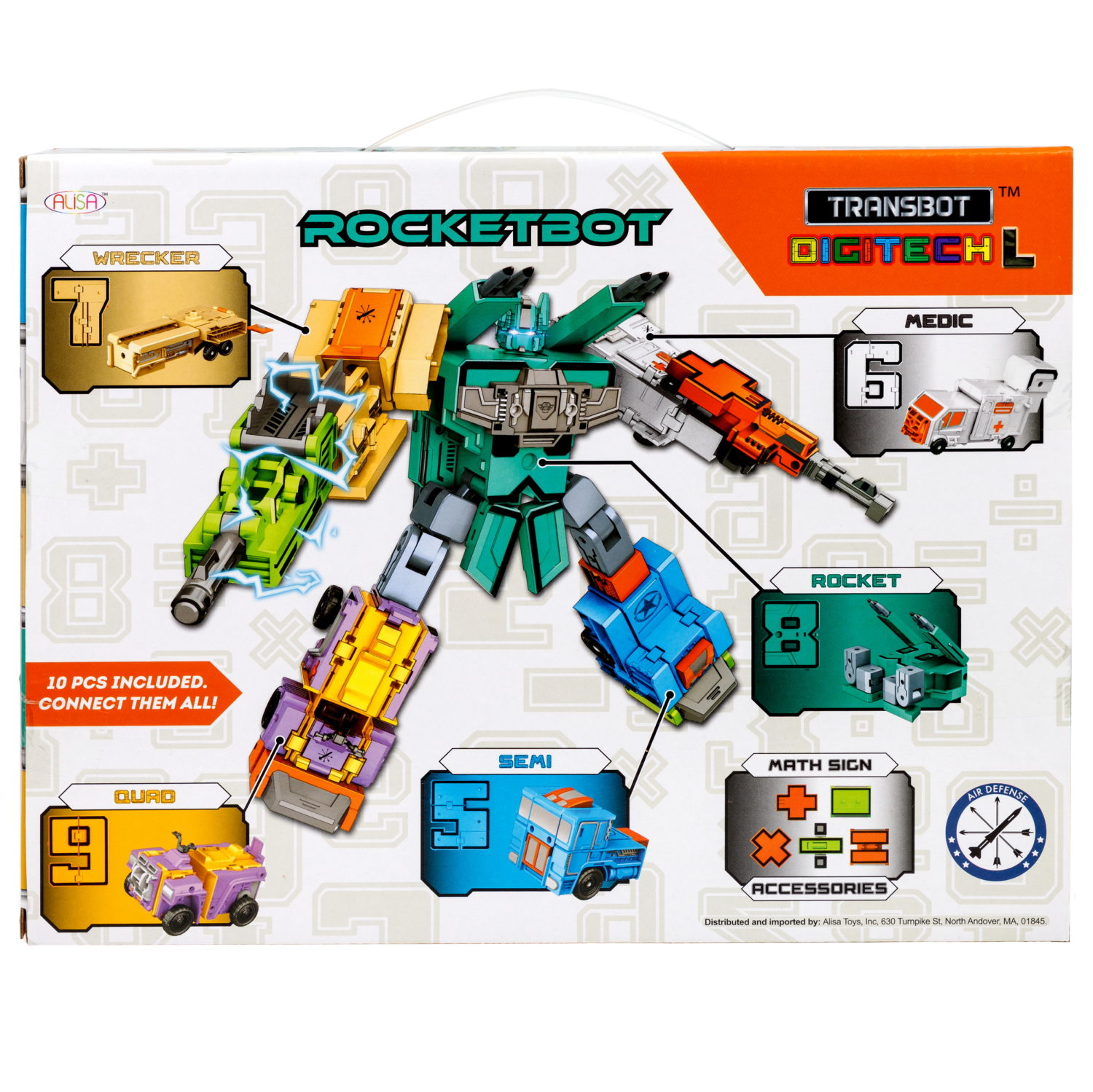 Трансботы L 1TOY ПВО: Передвижной ЗРК Панцер, цифры-трансформеры, набор, 5 цифр и 5 знаков