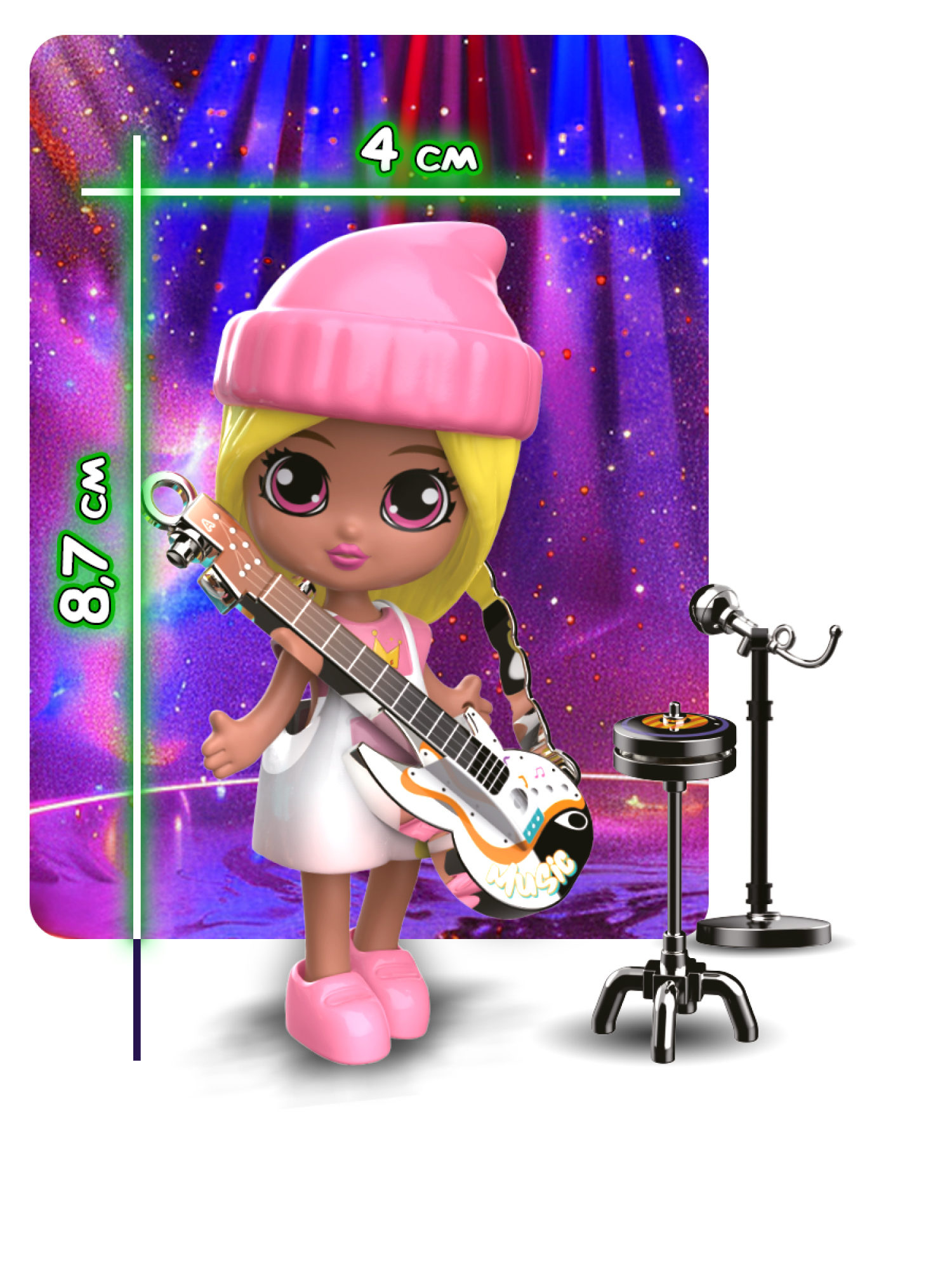 Кукла для девочки и аксессуары 1TOY LUCKY BOX Party girl, детская, маленькая, с музыкальными инструментами