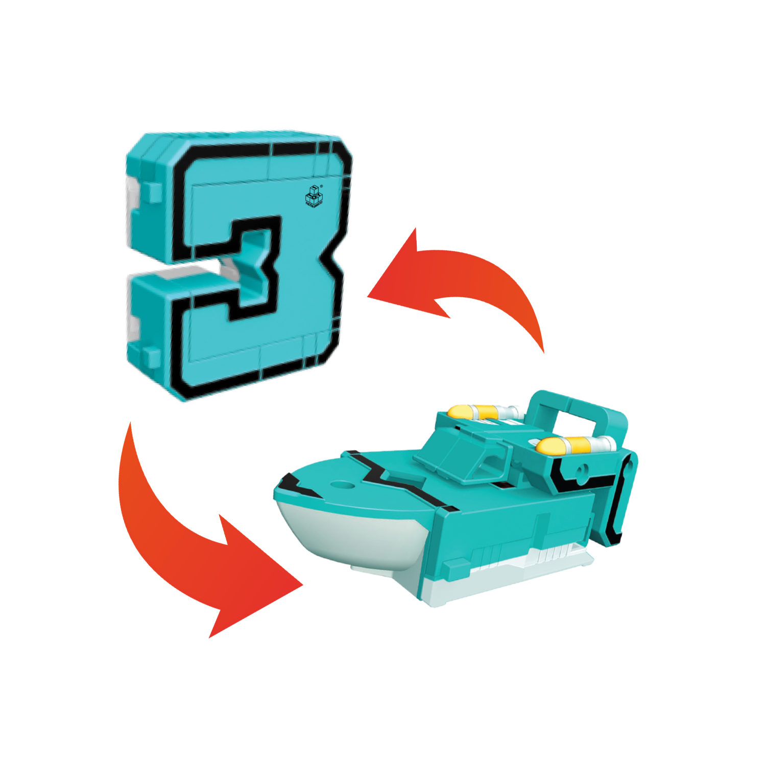 Игрушки трансформеры 1TOY Трансботы Боевой расчет, математика для дошкольников, для девочек и мальчиков, комплект из 10 цифр