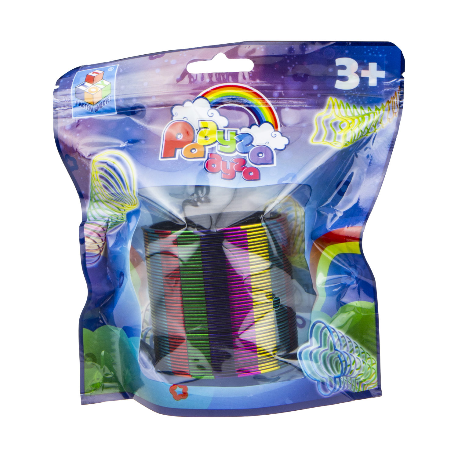 1toy пружинка Радуга-Дуга металлик пятнист. 6,3*6,5см.в пак.16*6*18см