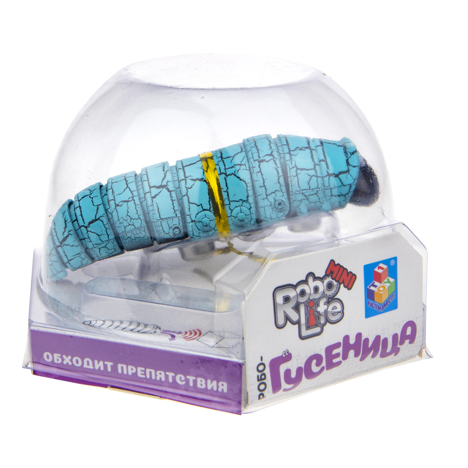 Игрушка 1TOY Робо-Гусеница голубая