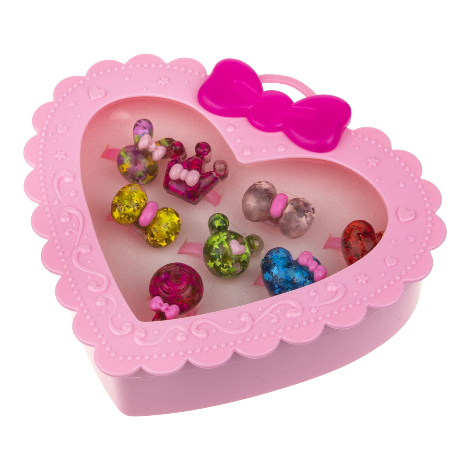 Набор колец для девочки 1TOY Sweet heart Bijou, регулируемых, 8 колец