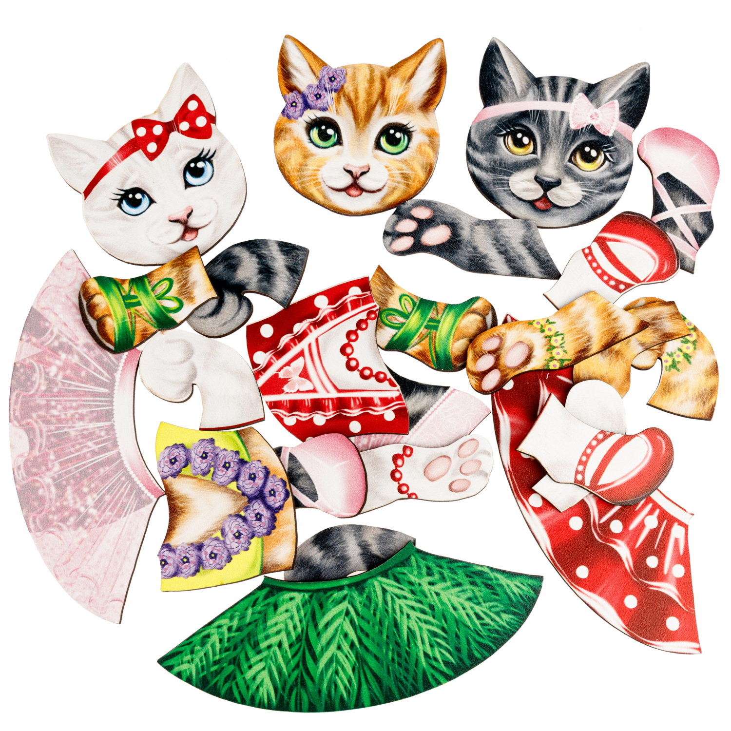 Деревянные пазлы Collection Sorter Кошка модница, 32 детали, 3+