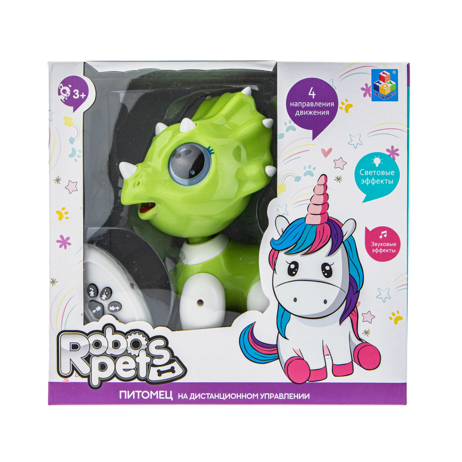 Интерактивная игрушка 1TOY RoboPets Динозавр на ИК управлении со световыми и звуковыми эффектами