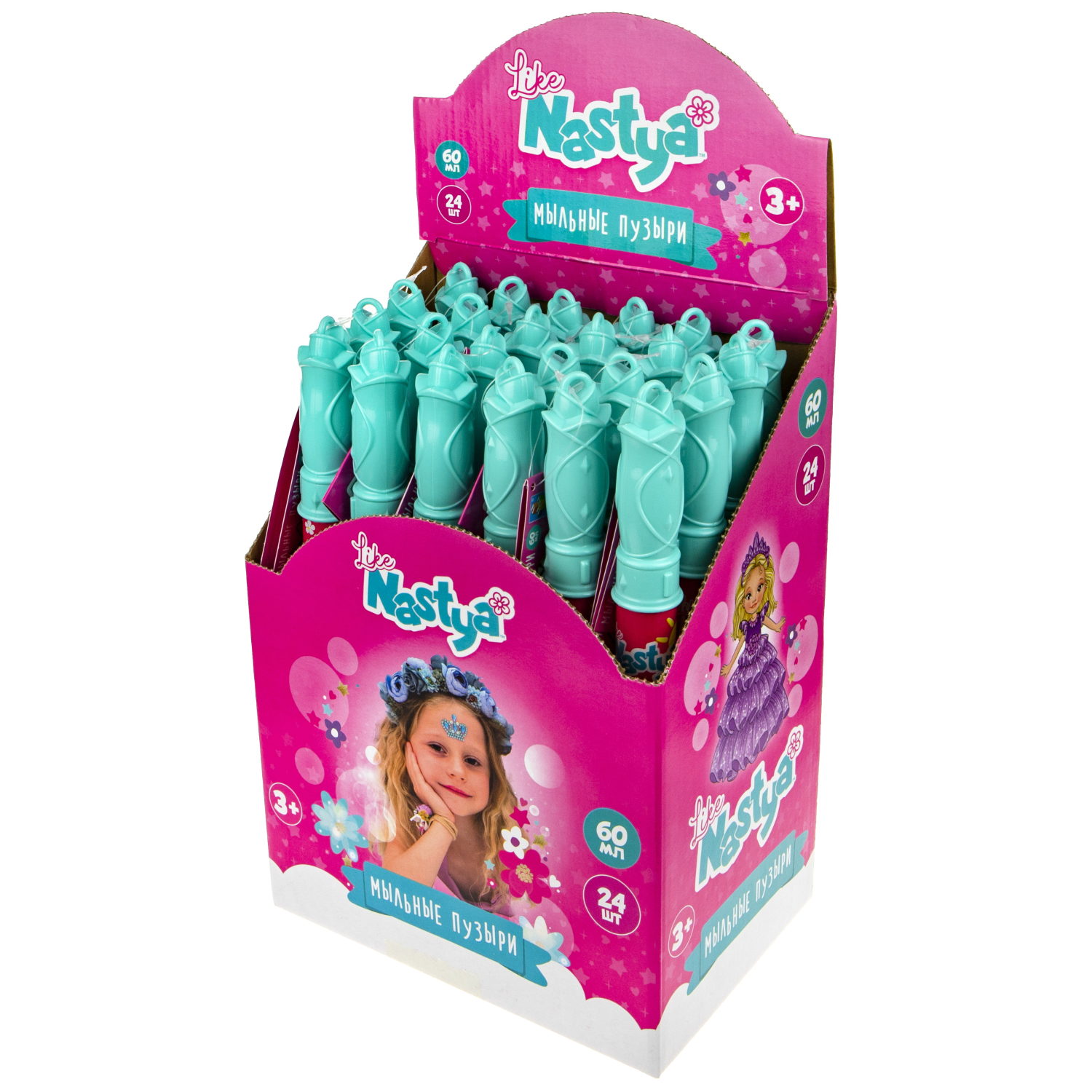 Мыльные пузыри 1TOY Like Nastya, 60 мл