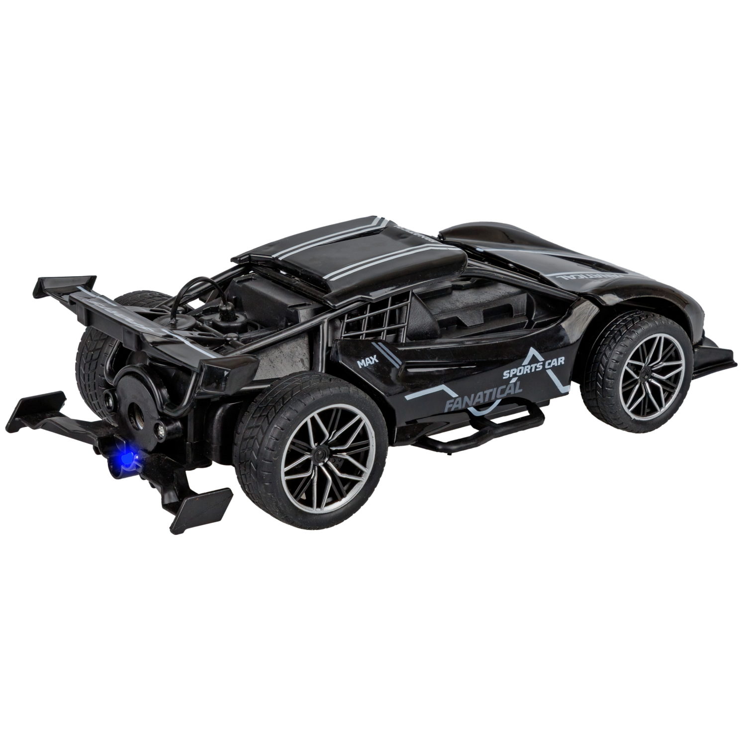 1toy Драйв Спорткар Машина на р/у, 1:22, 27 МГц, 4 канала, свет, черная
