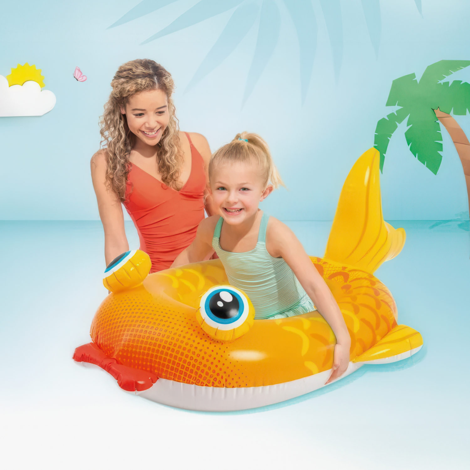 Лодка детская надувная Intex Pool Cruisers Золотая рыбка, 3-6 лет 