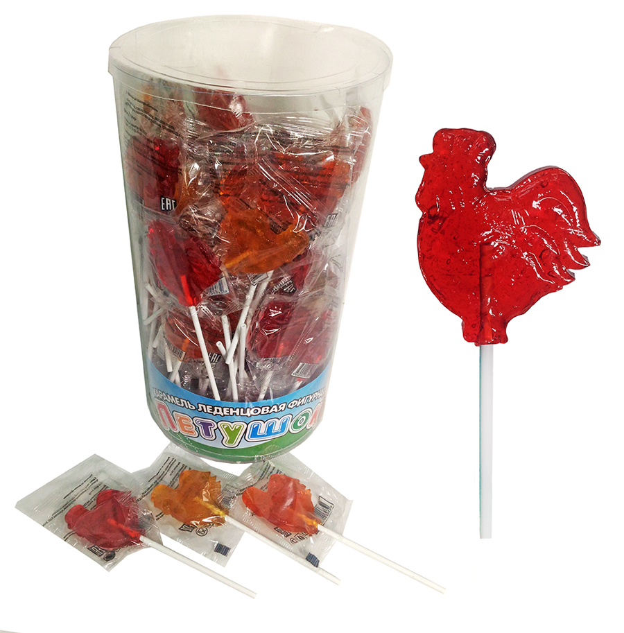 ПЕТУШОК карамель на палочке, блок 90 шт. (14г х 90 х 6)