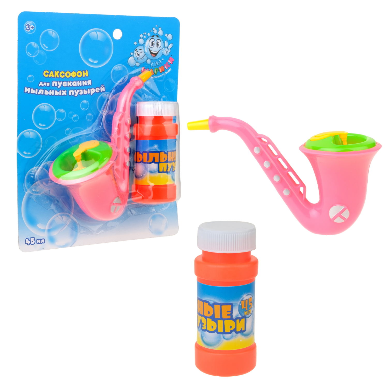 Игрушка для пускания мыльных пузырей 1TOY Мы-шарики! Саксофон, 45 мл