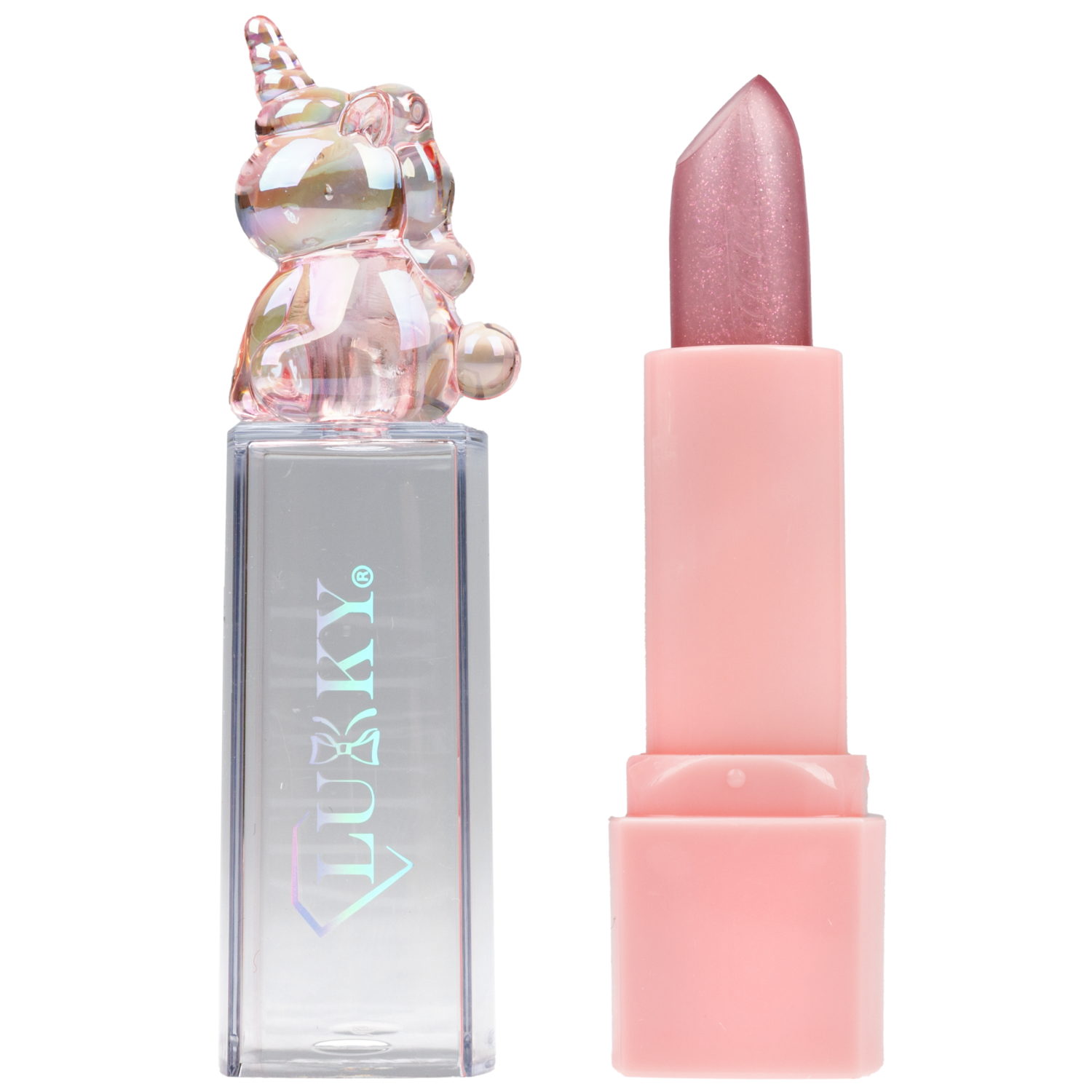 Помада для губ с блестками Lukky Diamond Unicorn с ароматом, розовый, 3,4 г