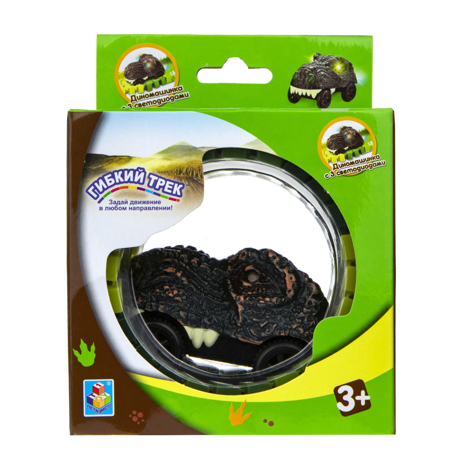 Автотрек 1TOY «Динопарк», гибкий трек с машинкой