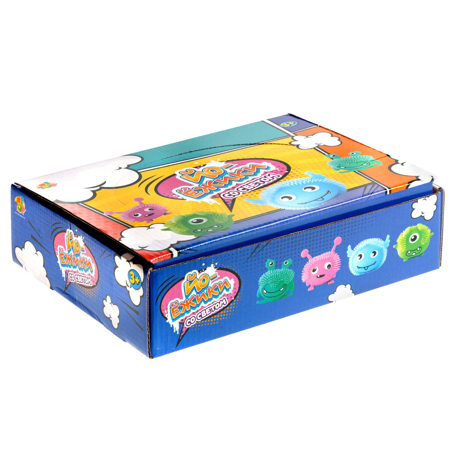 Игрушка-антистресс для рук 1toy Йо-Ёжики, "Монстр" 6 см, со светом, 4 вида в ассортименте