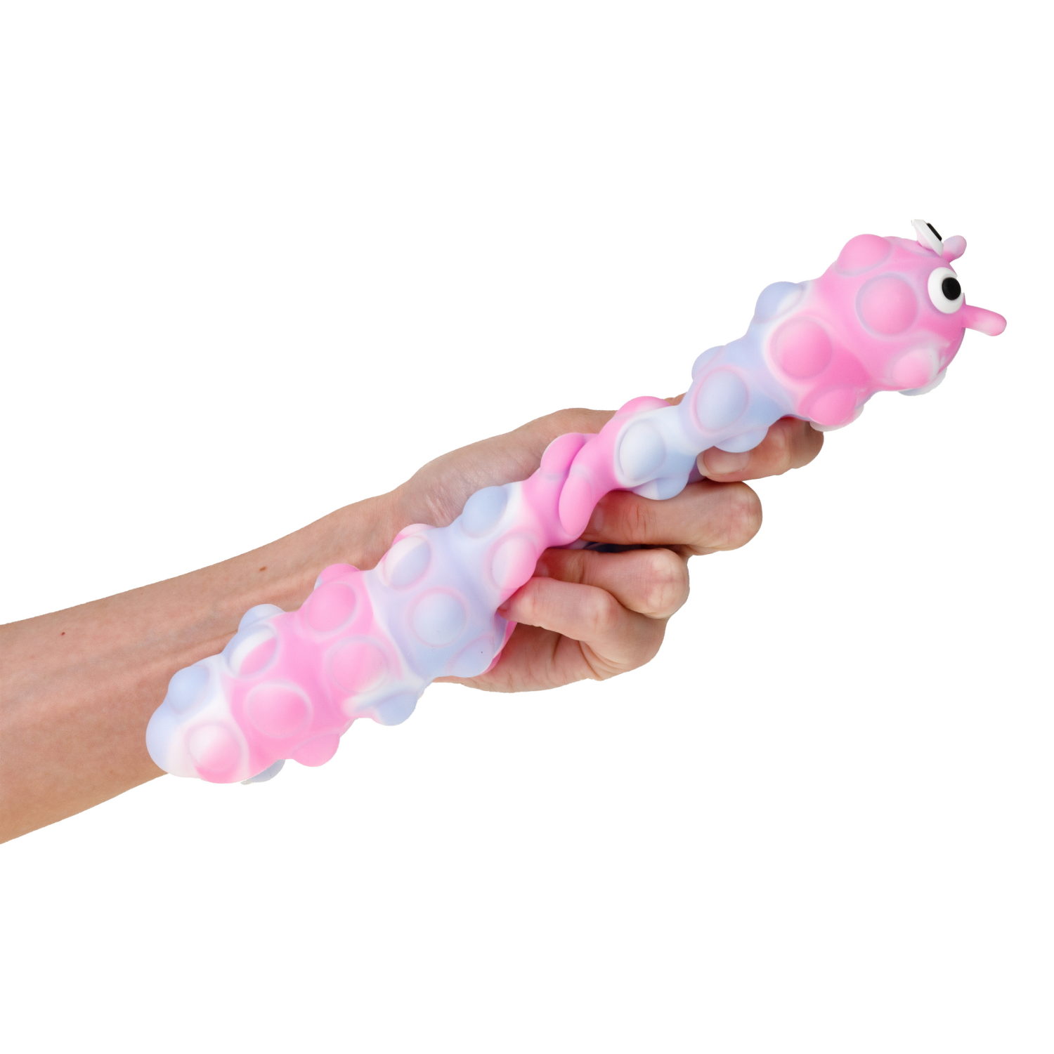 1toy Жмяка Hit Pop It "Гусеница" на присосках 26,5х4,8х3,8 см, 4 вида, 12 шт. в д/б