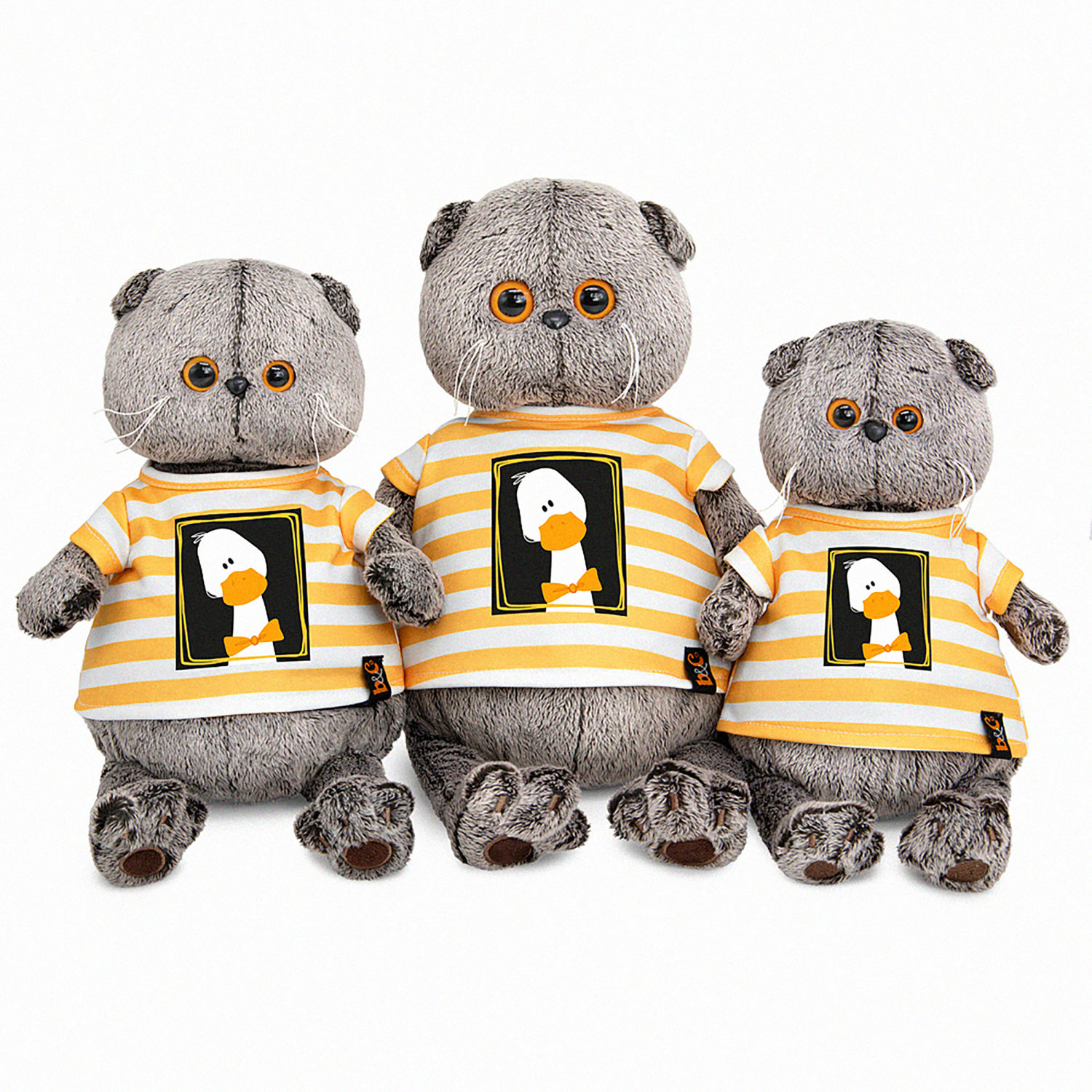 Мягкая игрушка Кот Басик в футболке "Гусик", 22 см