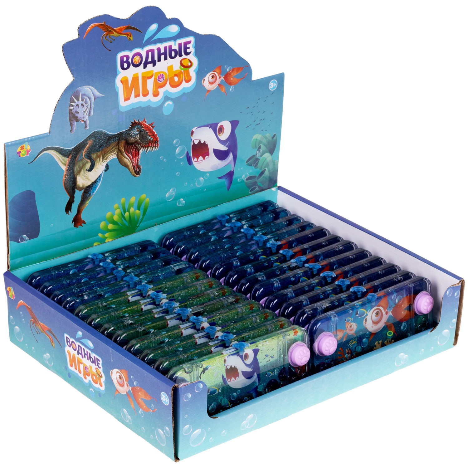 1TOY Игра с водой насади колечки морские обитатели, 3 вида в ассортименте, 15,5*7*2см