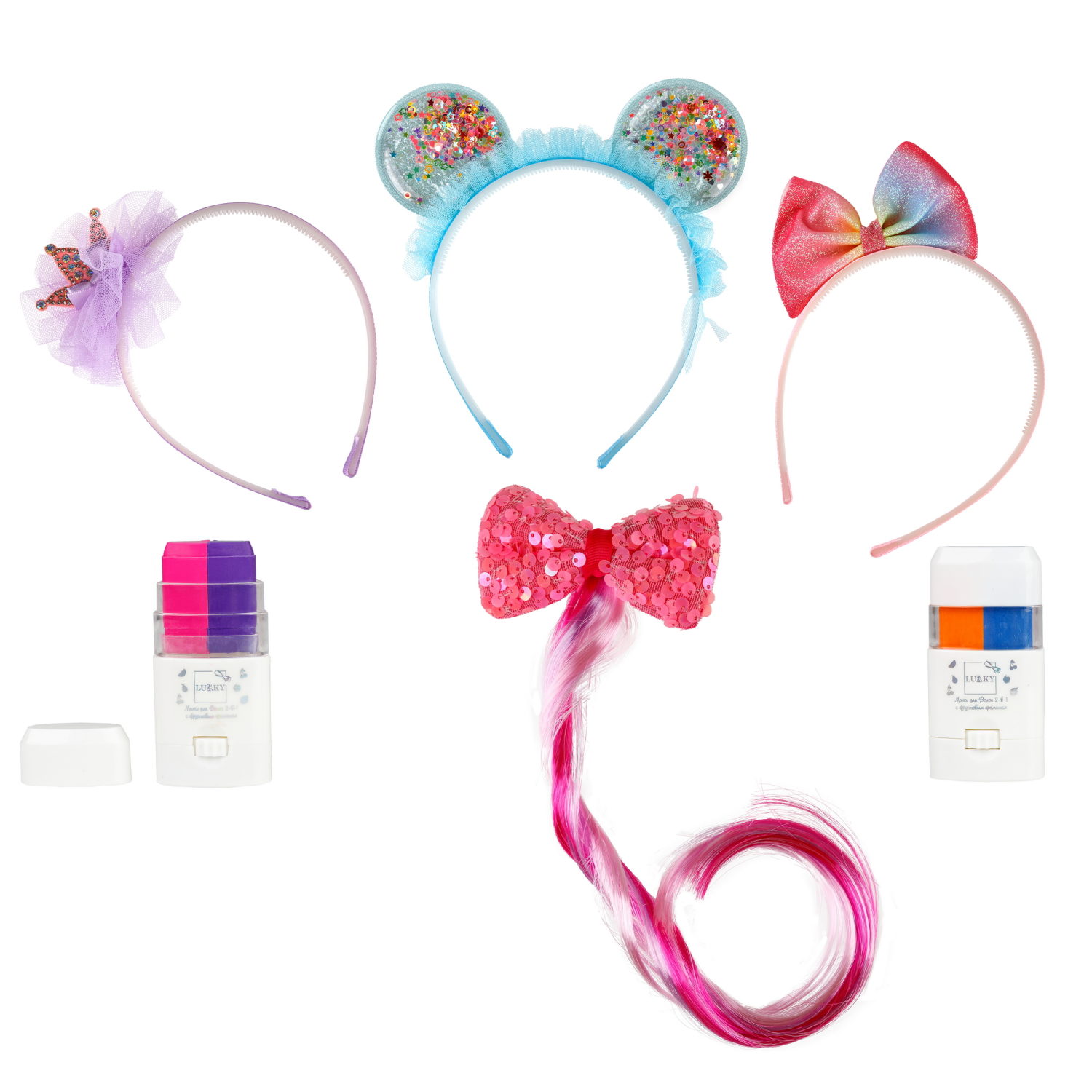 Lukky Бьюти-Дизайн набор для дизайна волос "Цветные Локоны"