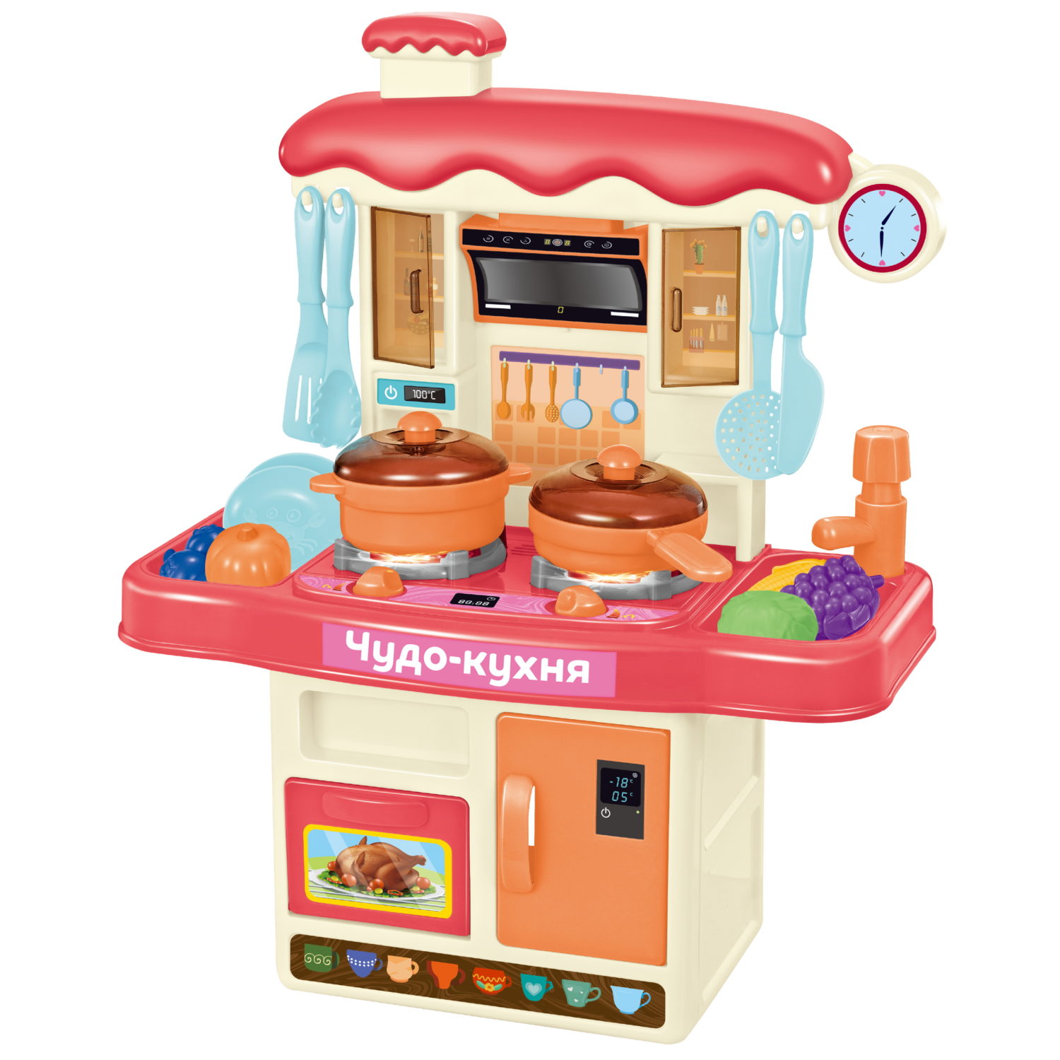 Кухня детская игровая игрушечная 1TOY Мой маленький мир Чудо-кухня, 32 предмета