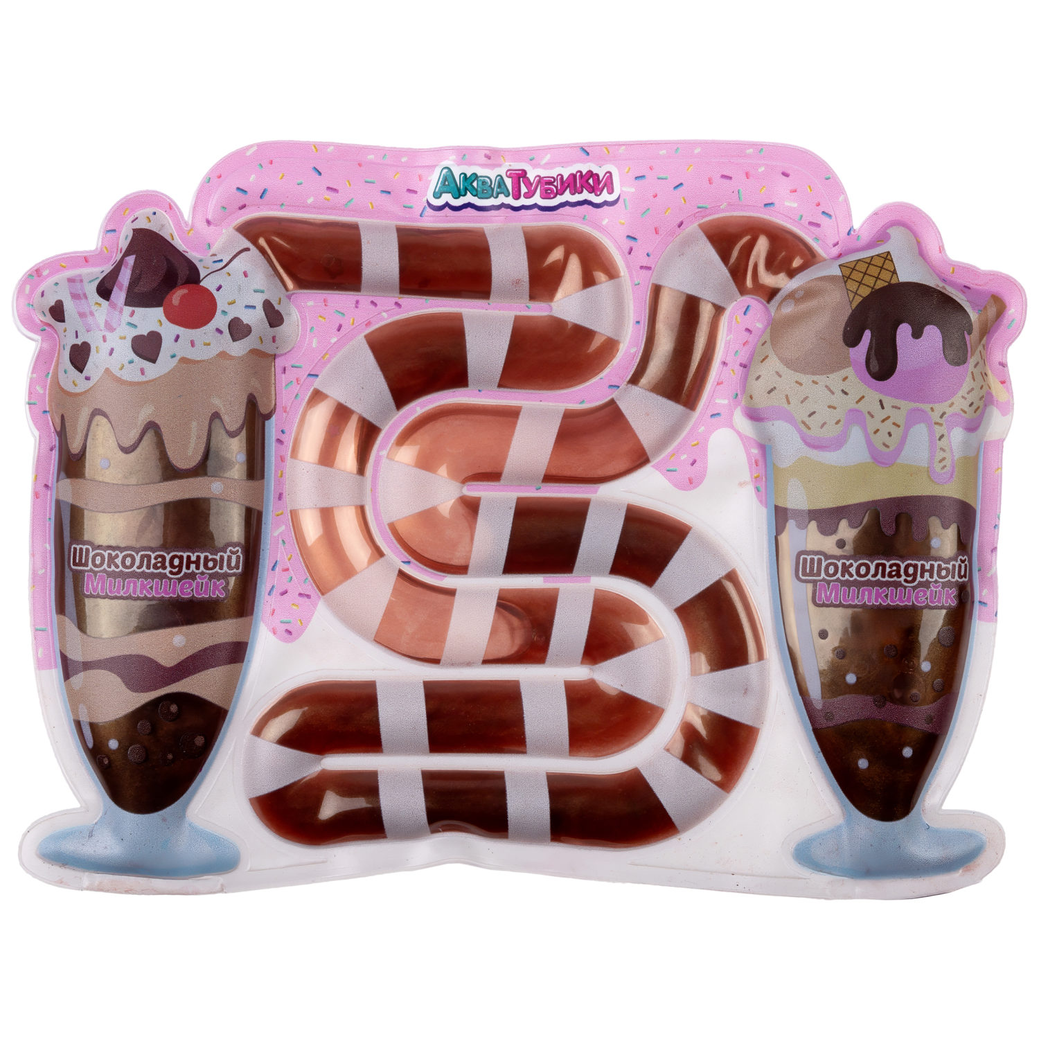 Акватубики 1TOY Кафешка: Молочный коктейль шоколадный, антистресс переливайка