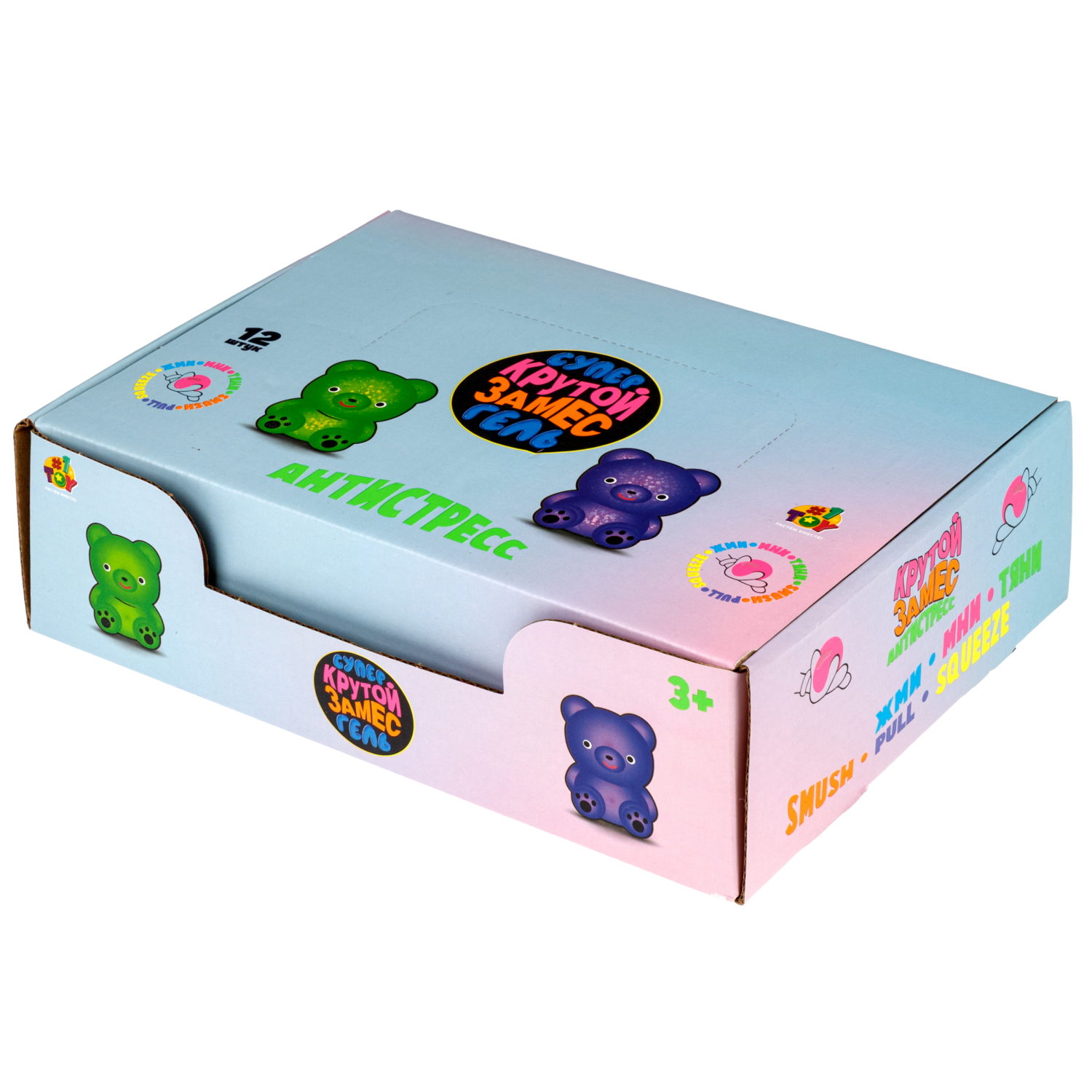 Антистресс-игрушка 1TOY Крутой замес Супергель Медведь,  в ассортименте, 9х8х5 см
