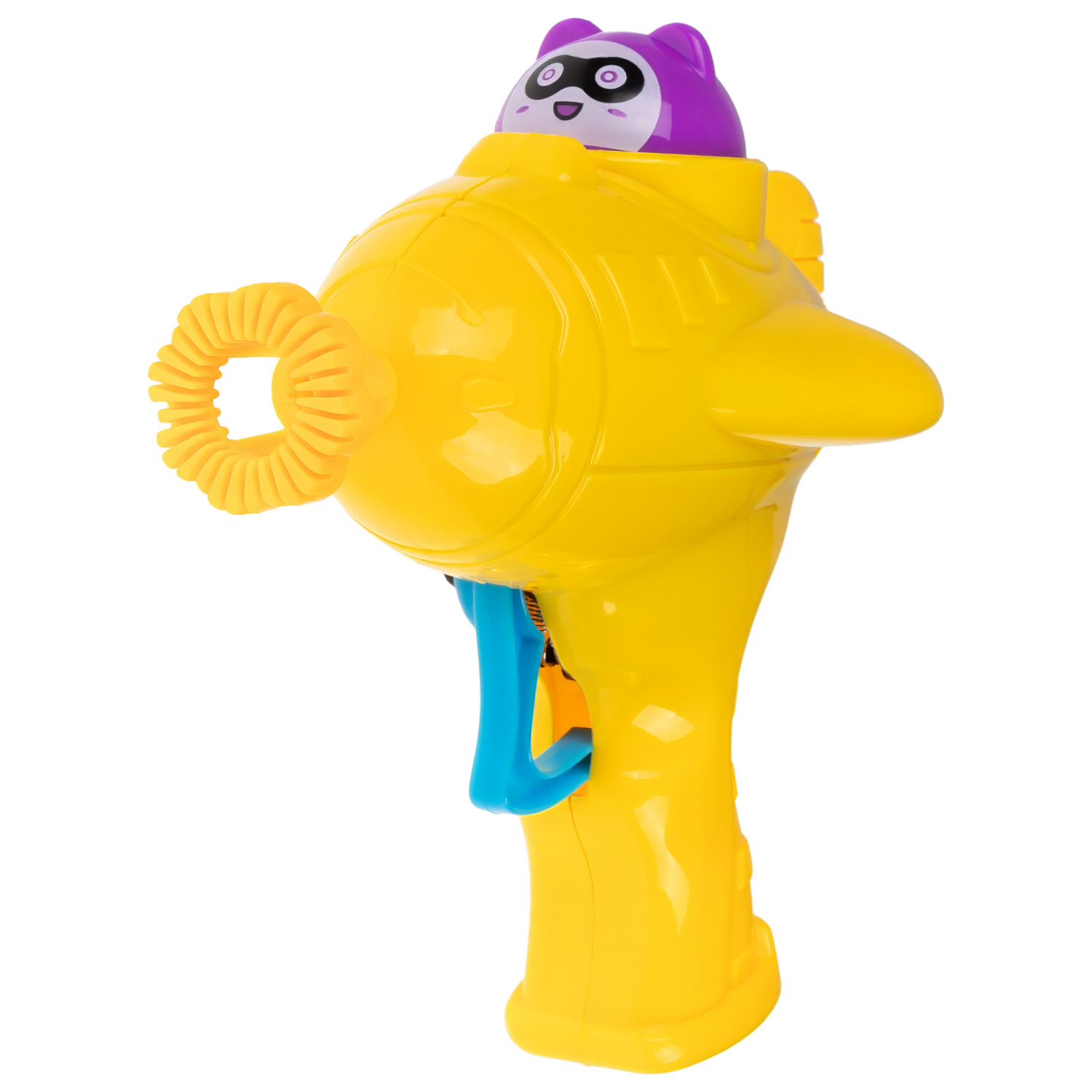 Пистолет для мыльных пузырей механический 1TOY Мы-шарики! Мультяшка на самолете, 50 мл, желтый