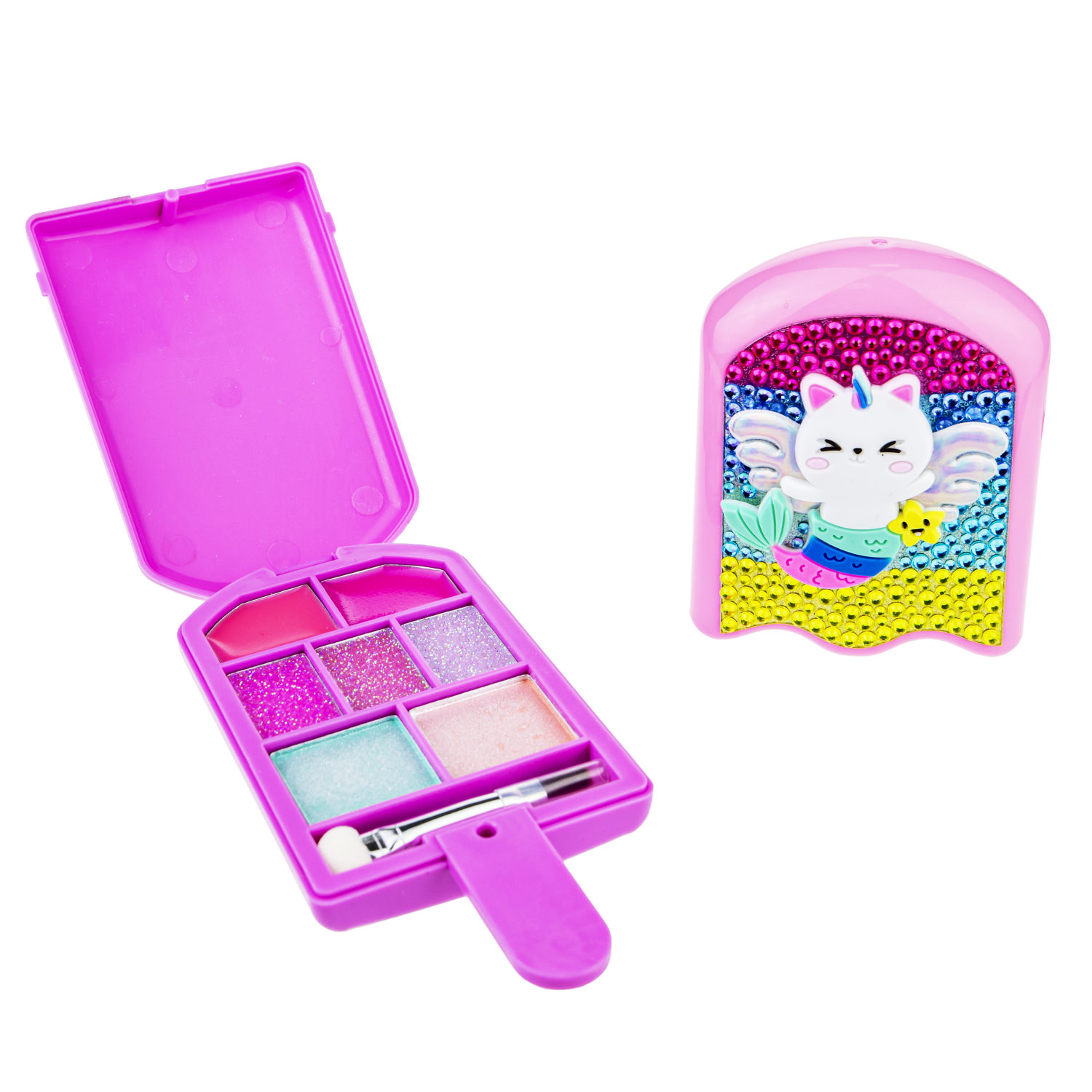 Like Nastya LUKKY Палетка "Эскимо"  помадами для губ с блестками и  крем-тенями с блестками, с аппликатором