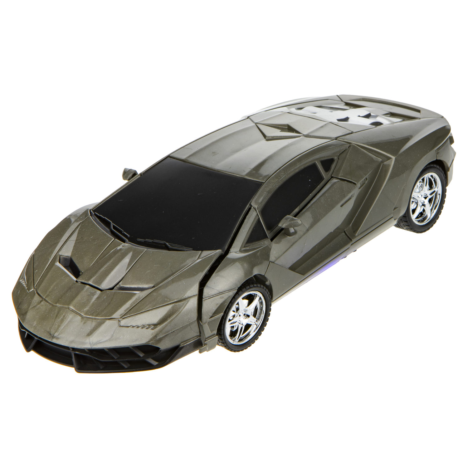 1TOY Трансботы, 1:18 на р/у 27МГц, трансформирующийся в легковую машину 20 см, 2 цвета желтый, серый