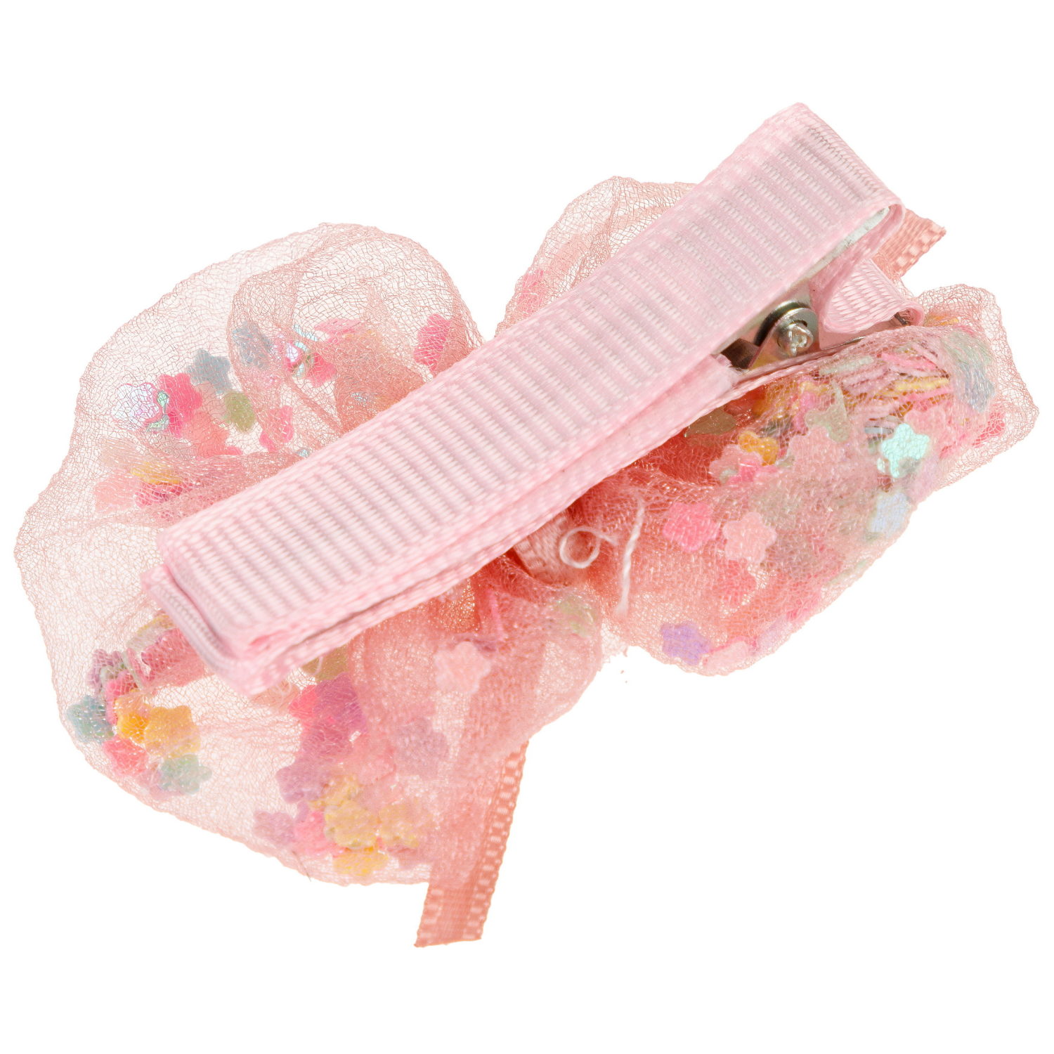 Заколки для волос Lukky Fashion Бантики с блестящей насыпкой, детские, для девочки, зажимы, 4 цвета в ассортименте, набор 2 шт.