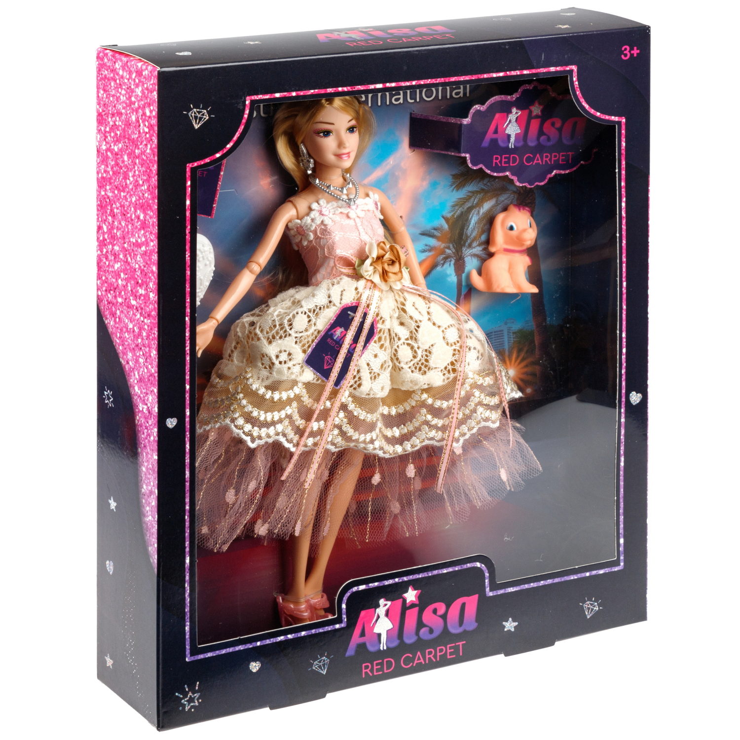 Кукла Alisa Red Carpet в пышном платье, с аксессурами и питомцем, 29 см