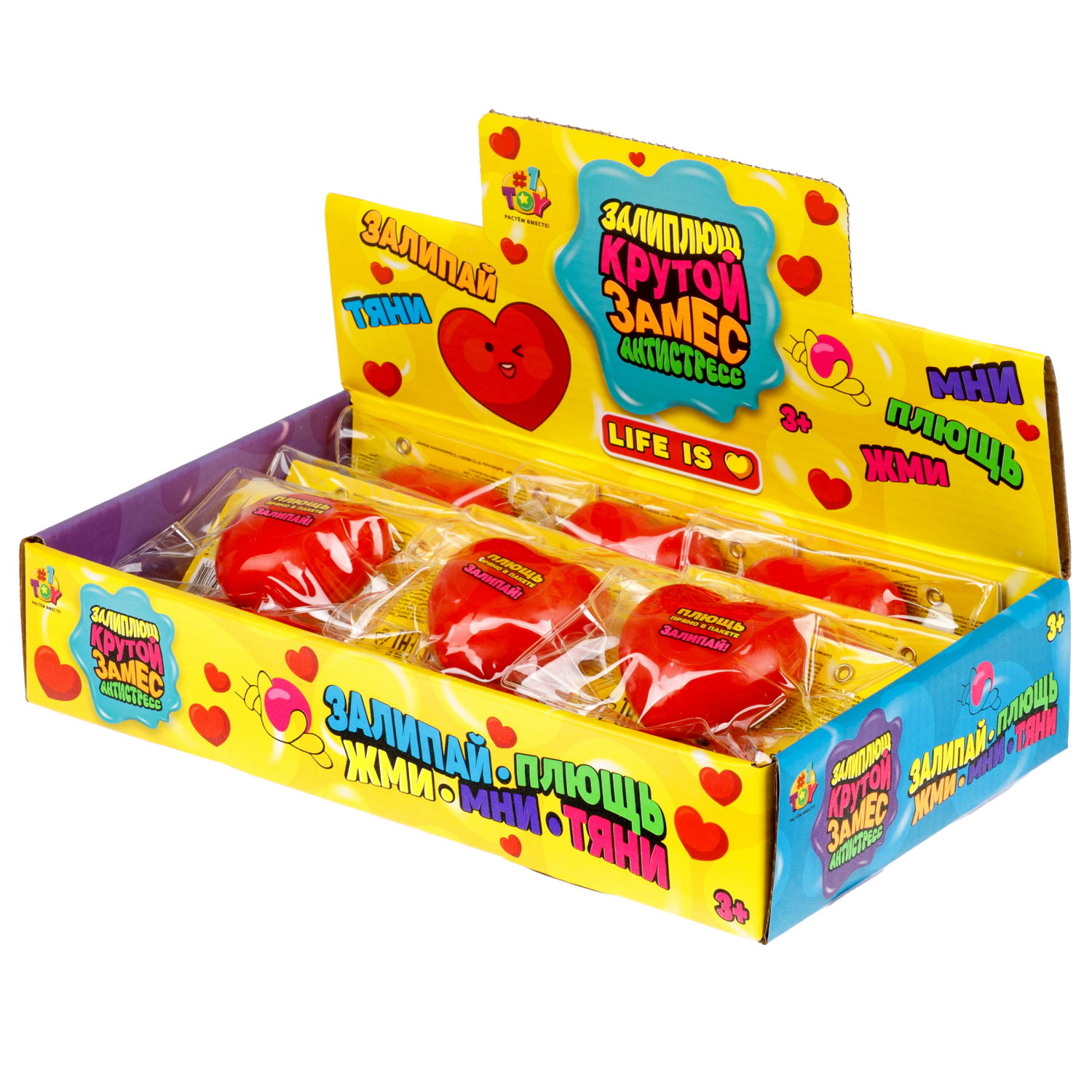 Игрушка-антистресс 1TOY Крутой замес Залиплющ, Life is, 5,5*5,5*3 см