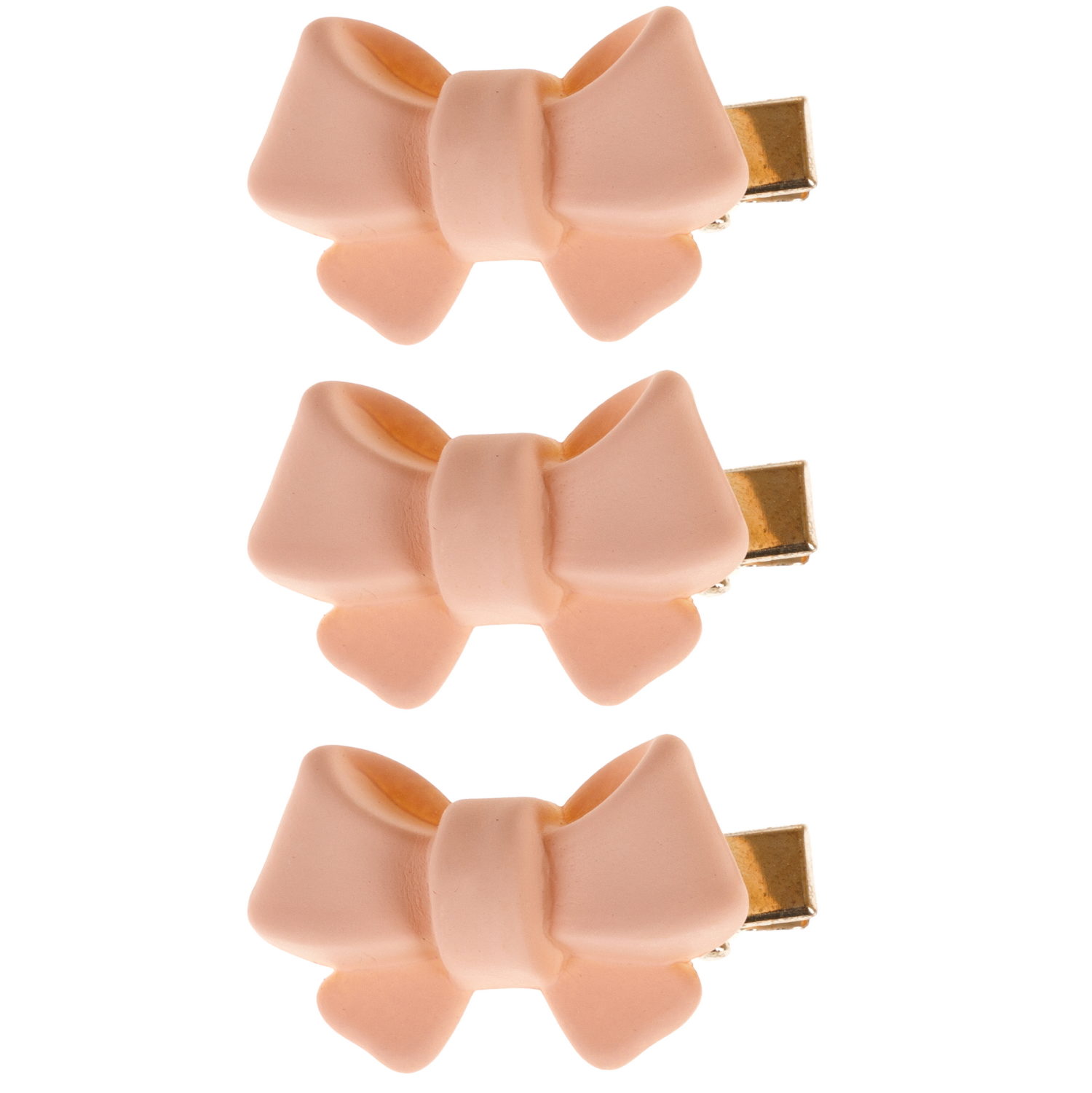 Lukky Fashion набор из 3 заколок-зажимов Бантик мини матовый,2 цв.: кремовый/шоколад микс