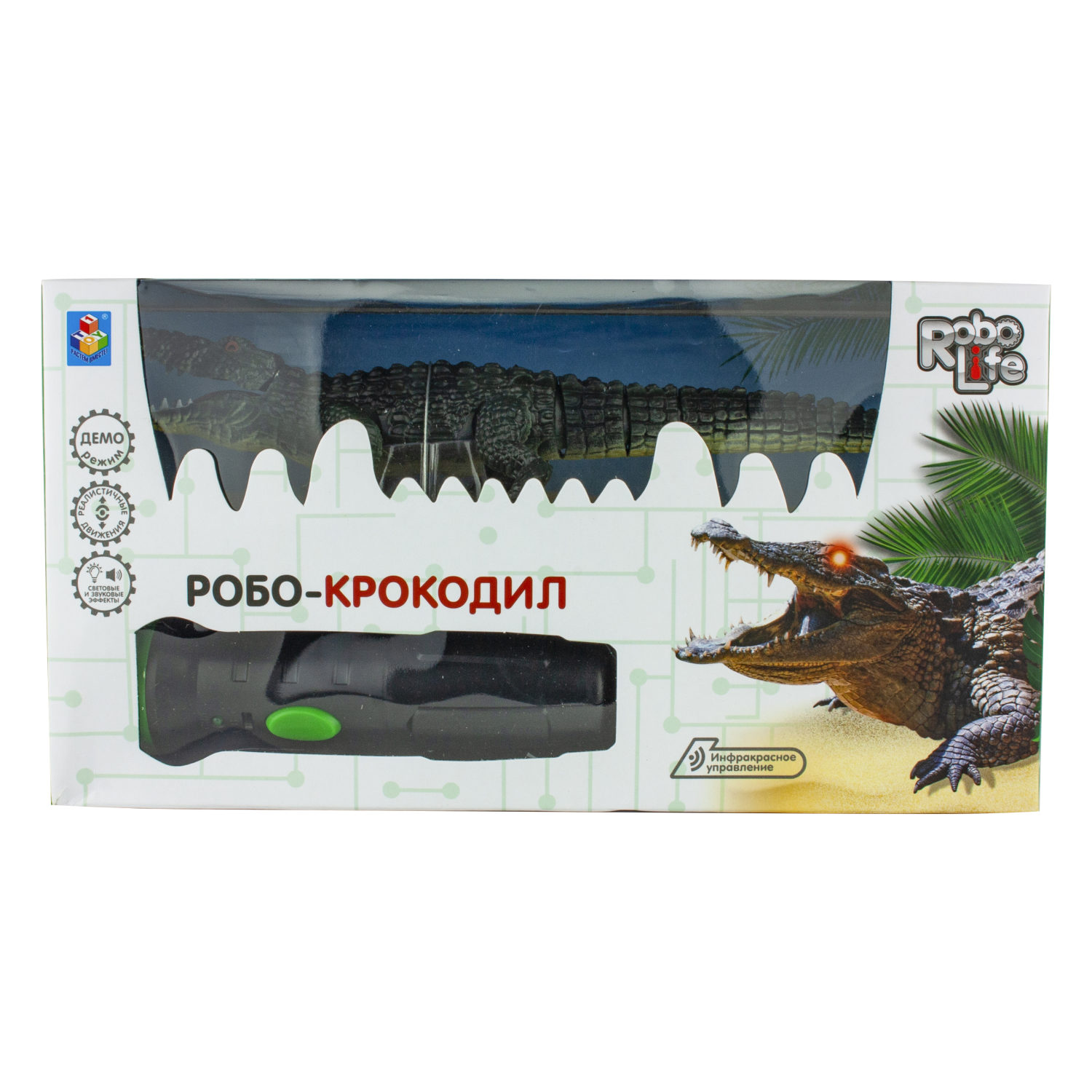 Интерактивная игрушка на пульте управления 1TOY Робо- крокодил со световыми и звуковыми эффектами