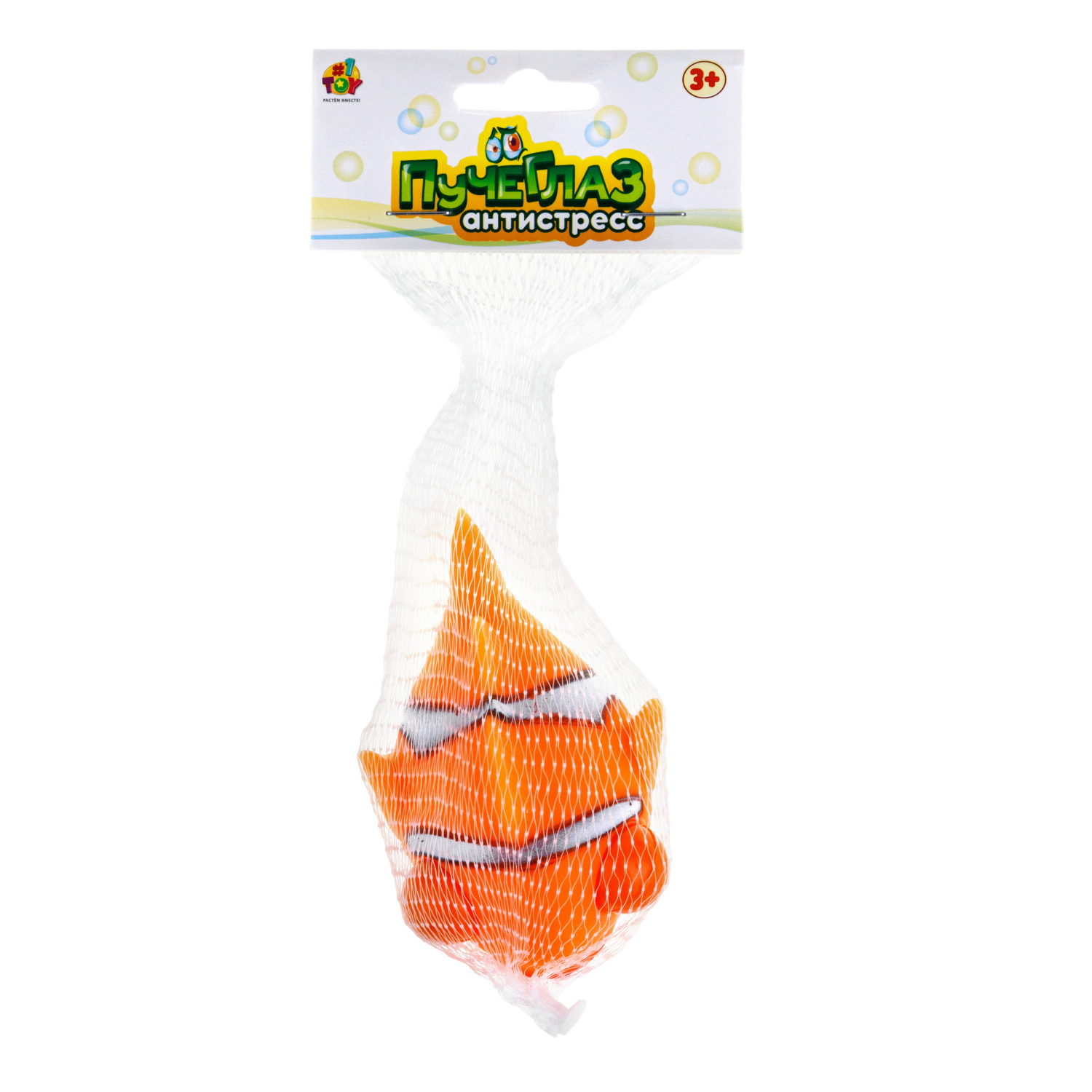 1toy Пучеглаз-антистресс "Водная фауна" 5,7х9x5 см, 4 вида в ассортименте