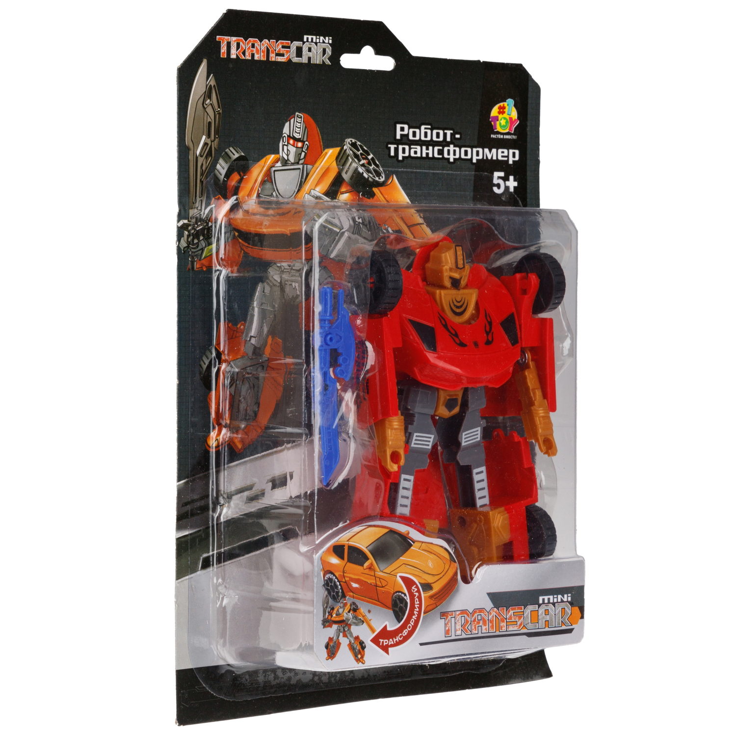 1toy Transcar mini робот-трансформер, 8 см, блистер, в асс. 6 видов